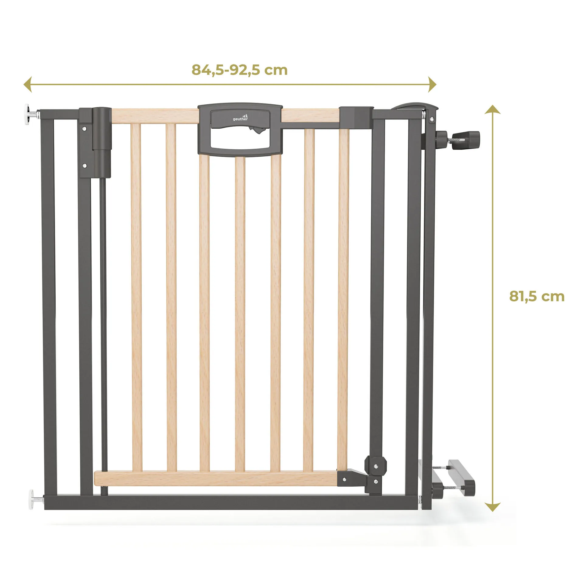 Tür- und Treppenschutzgitter Easylock Wood Plus (Ohne Bohren) (84,5 cm - 92,5 cm)