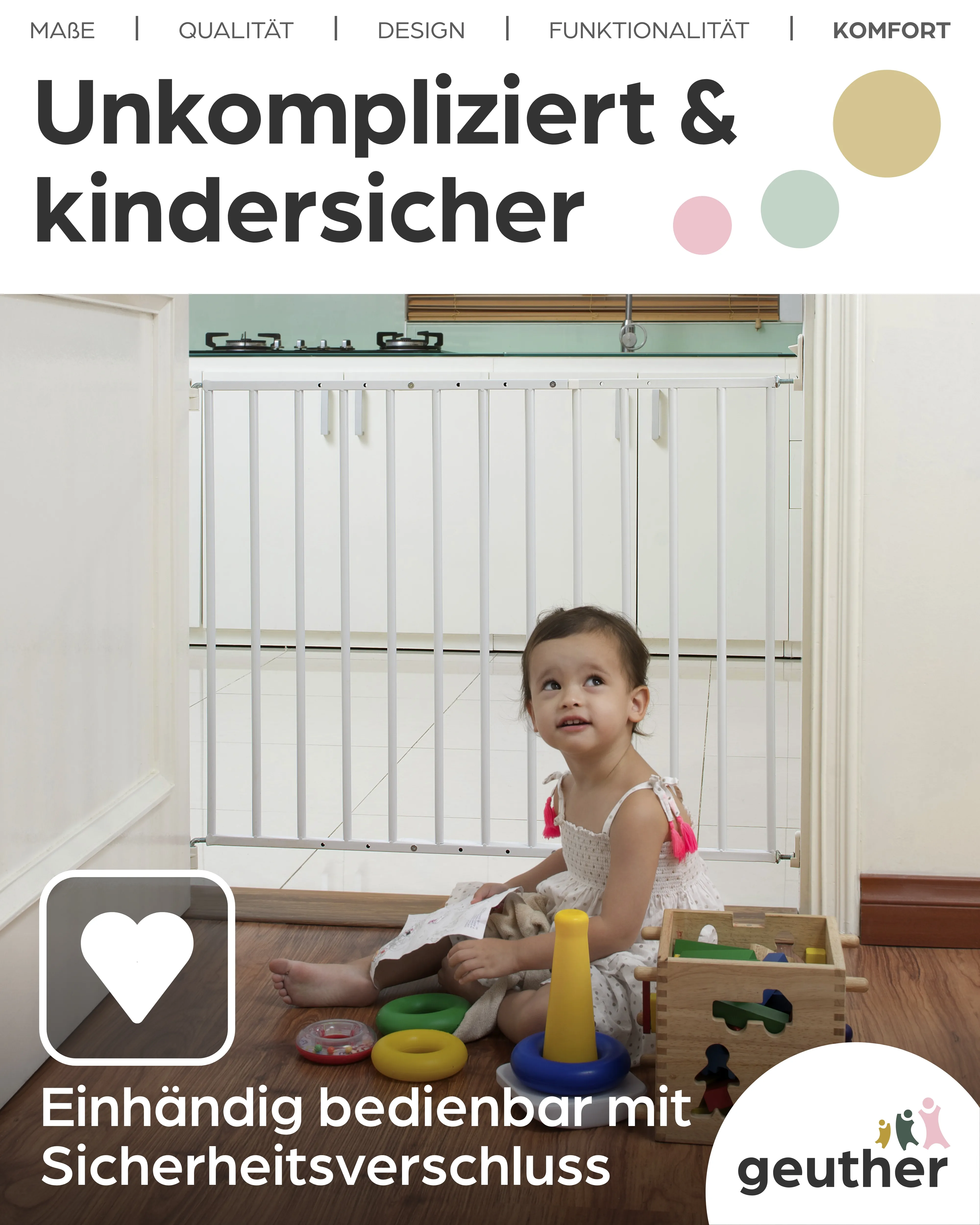 Türschutzgitter 4710 für Öffnungen von 60-107 cm aus Metall, weiß