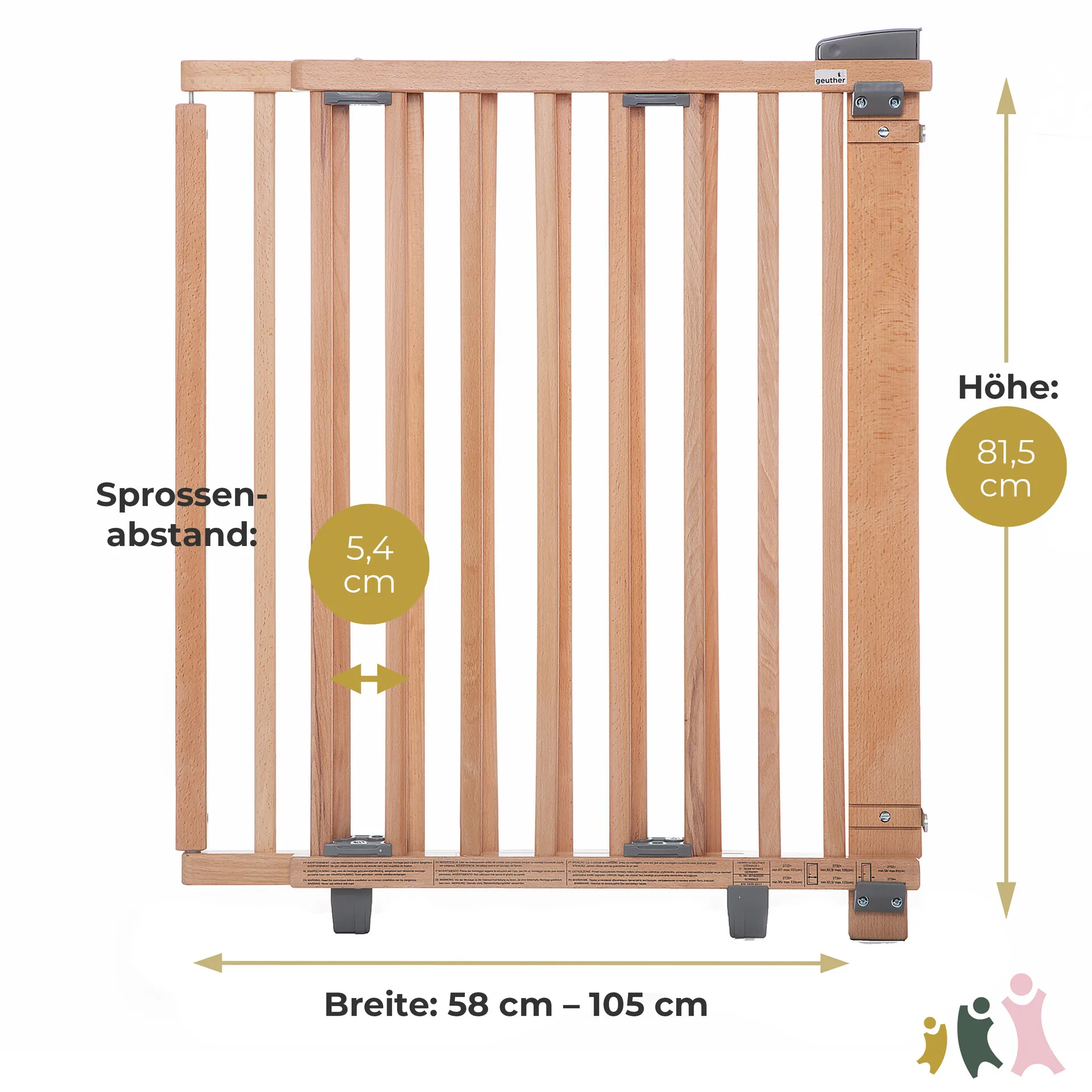 Türschutzgitter 2732+ für Öffnungen von 58 cm - 93 cm aus Holz