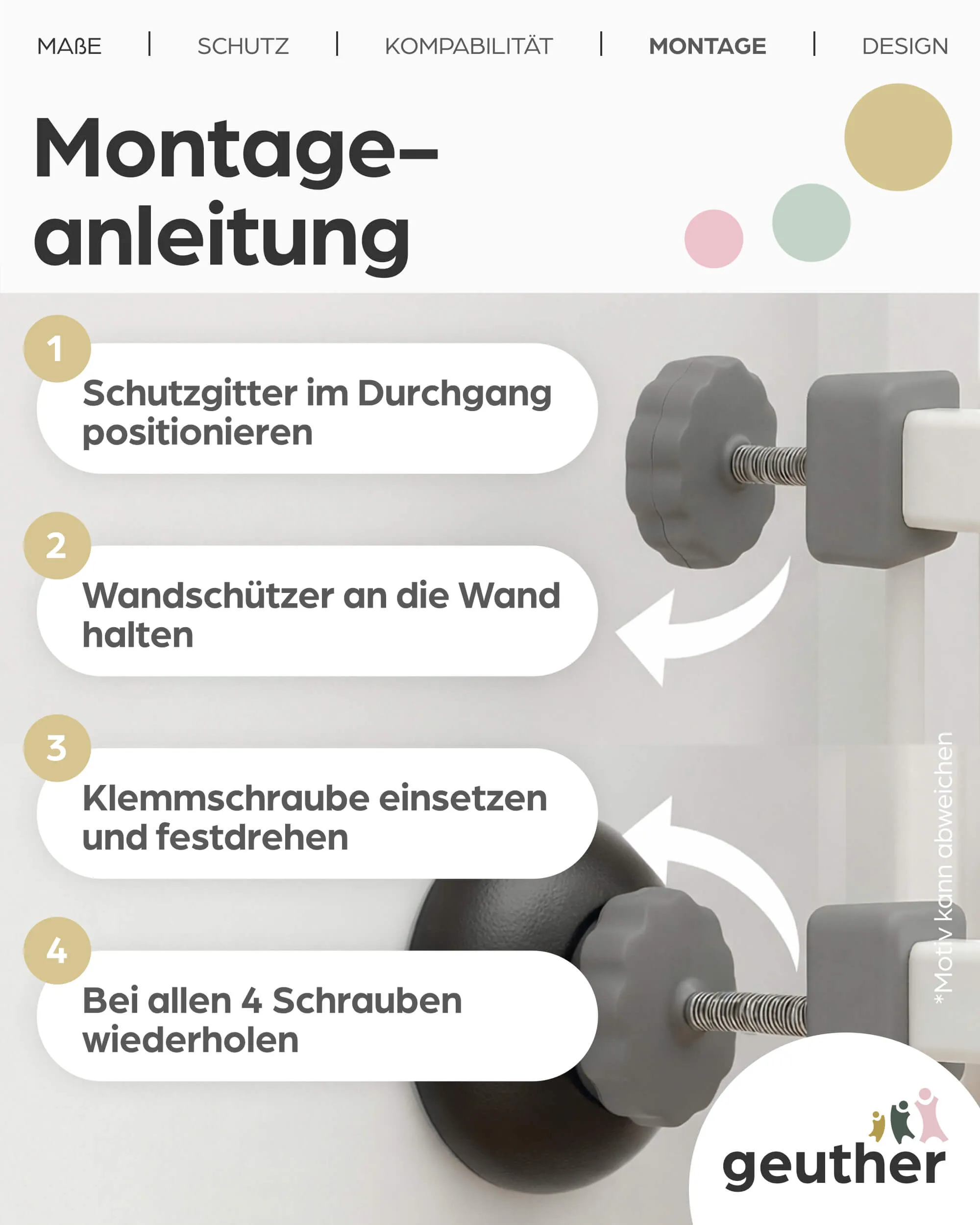 Wandschutzpads rund und eckig in schwarz