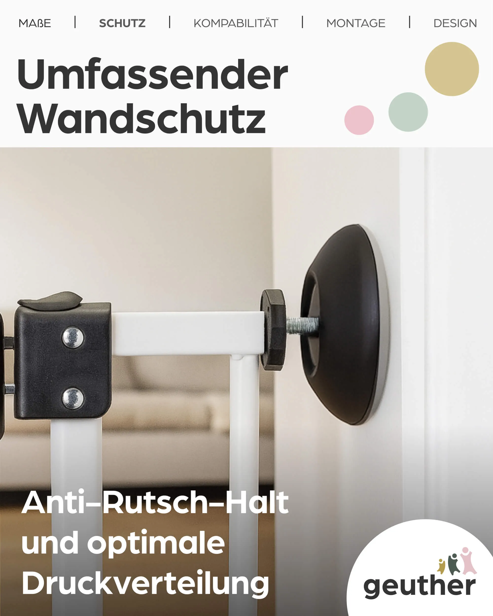 Wandschutzpads rund und eckig in schwarz