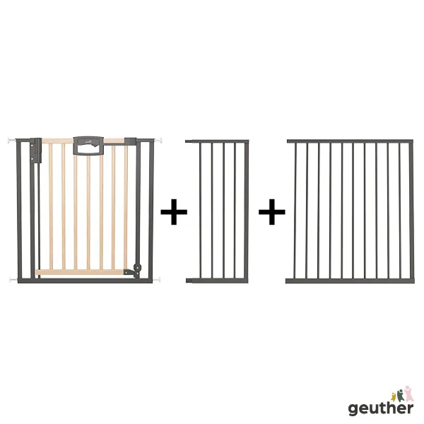 SET2792_0093VS_0096VS Tür- und Treppenschutzgitter Easylock Wood Plus (Ohne Bohren) (184,5 cm - 192,5 cm)