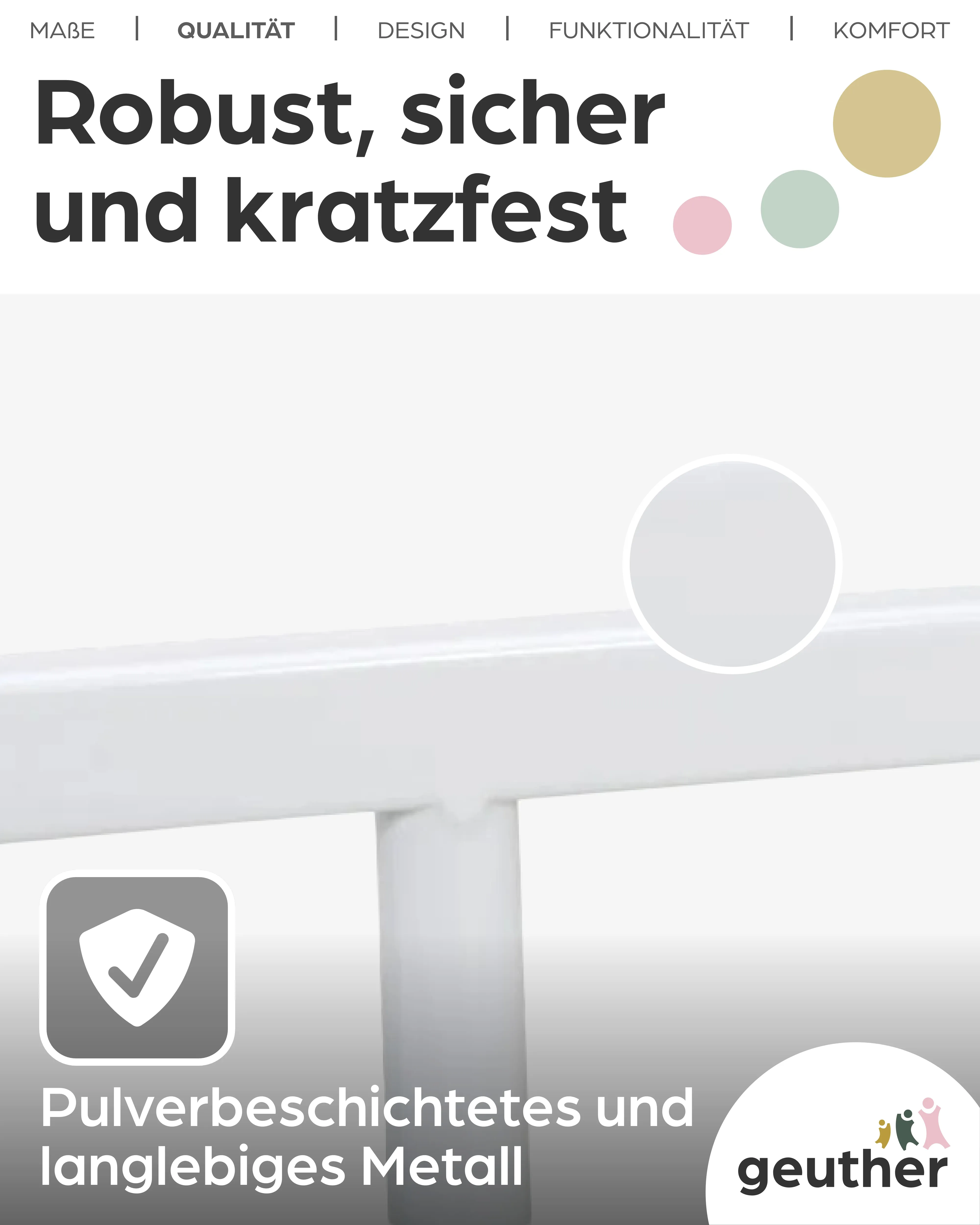 Türschutzgitter 4710 für Öffnungen von 60-107 cm aus Metall, weiß