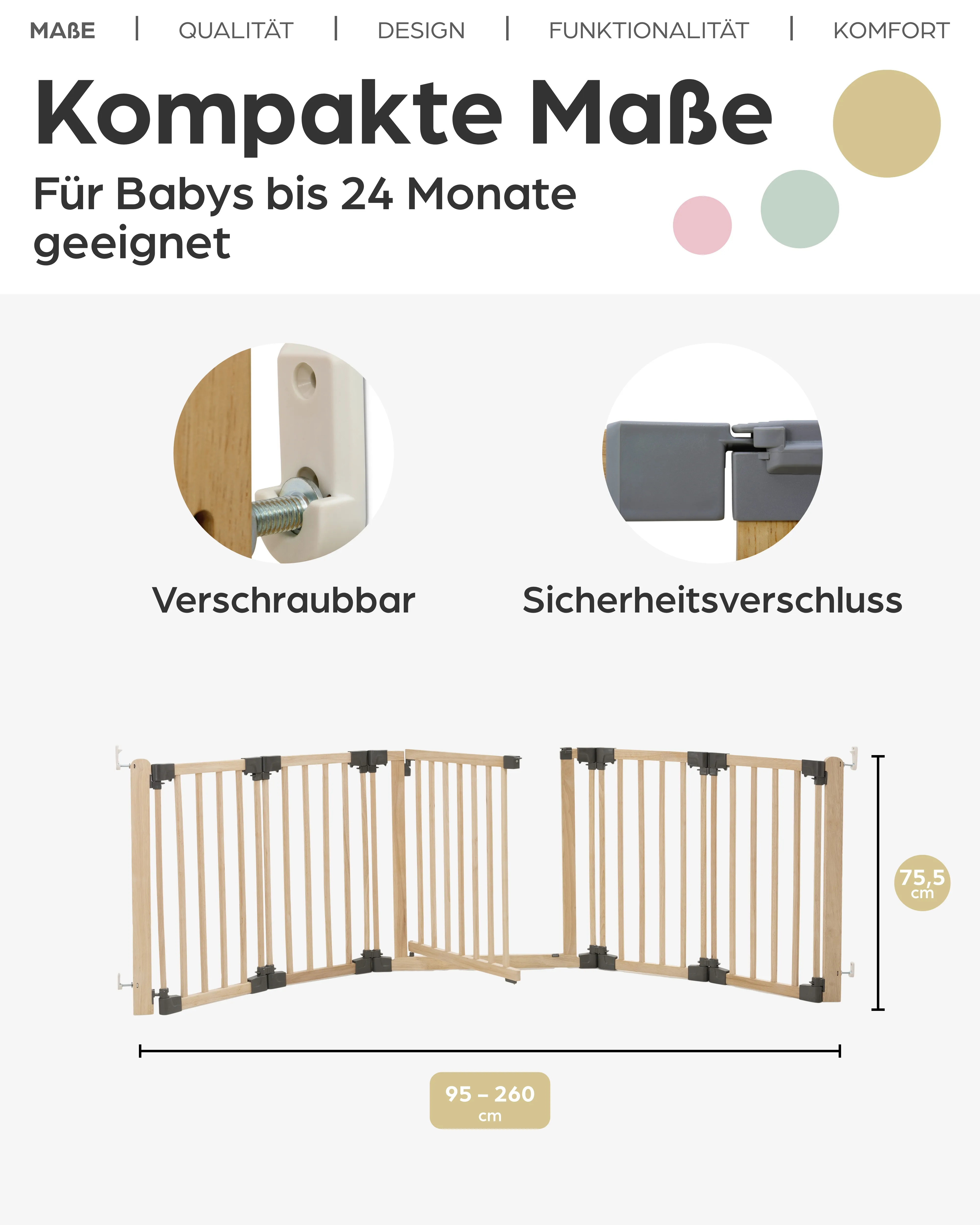 Variables Konfigurationsgitter Yoko für Bereiche von 95 - 260 cm aus Holz