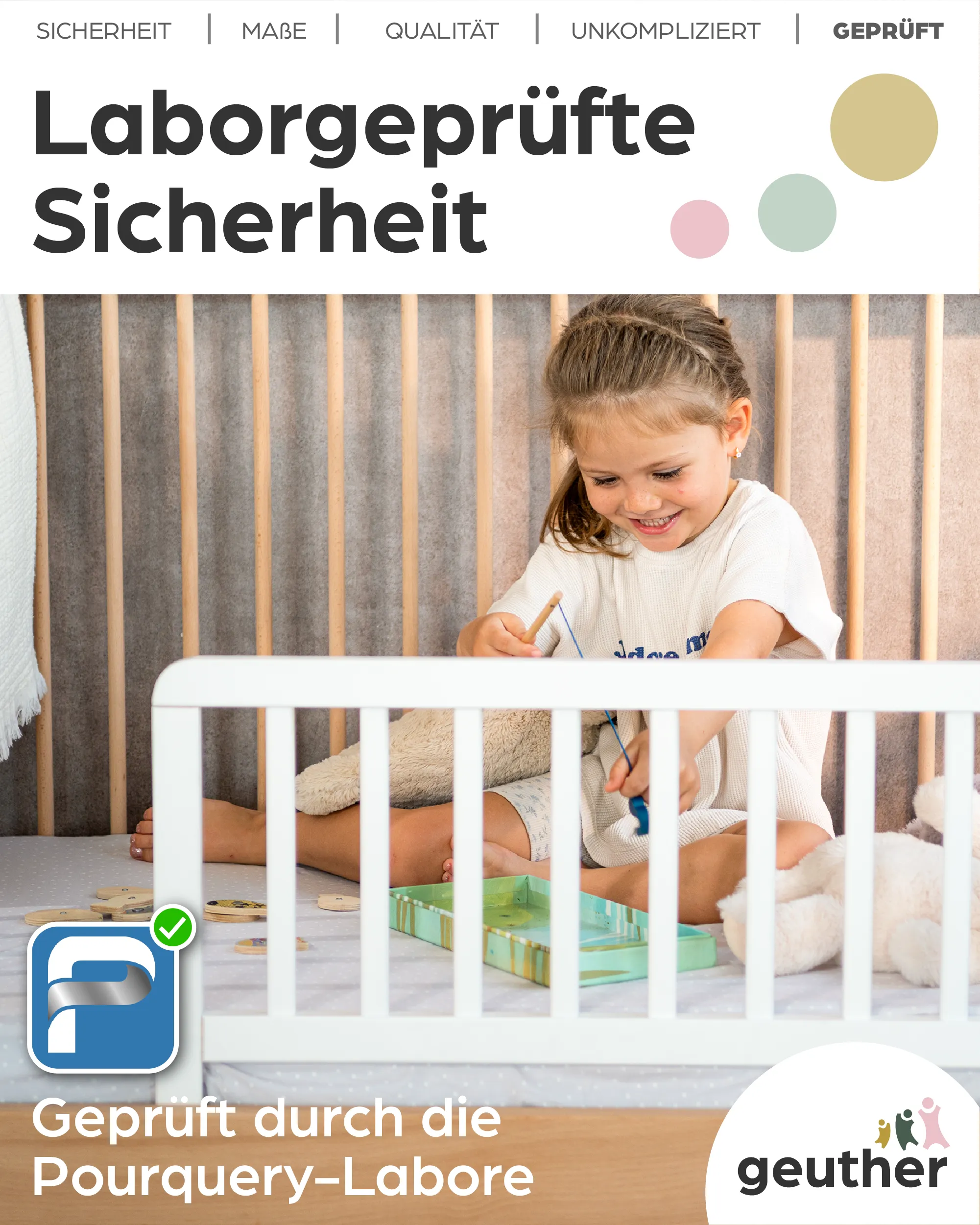 Bettschutzgitter in 90 cm