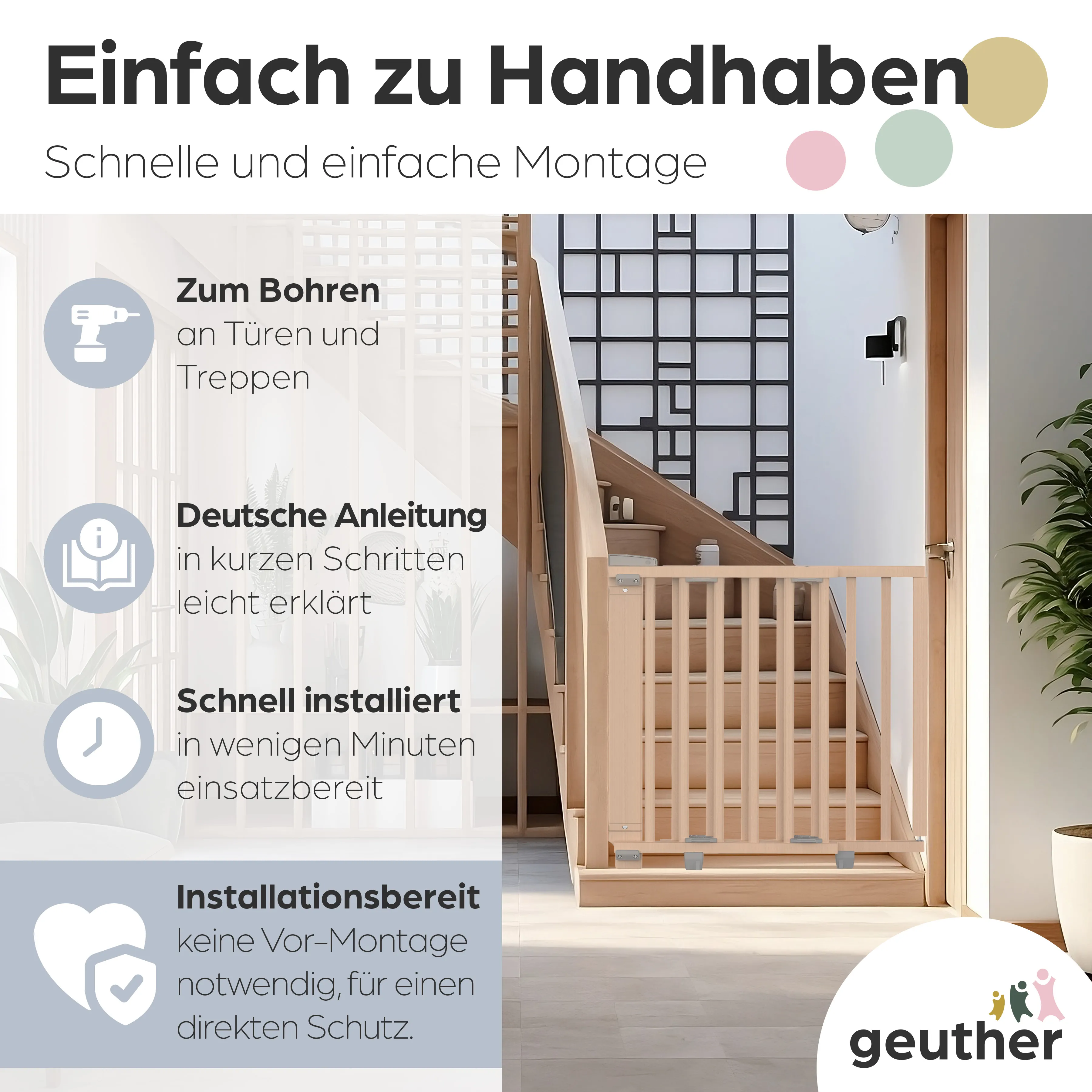 Türschutzgitter Oris (2734+) für Öffnungen von 78,5 cm - 133 cm aus Holz