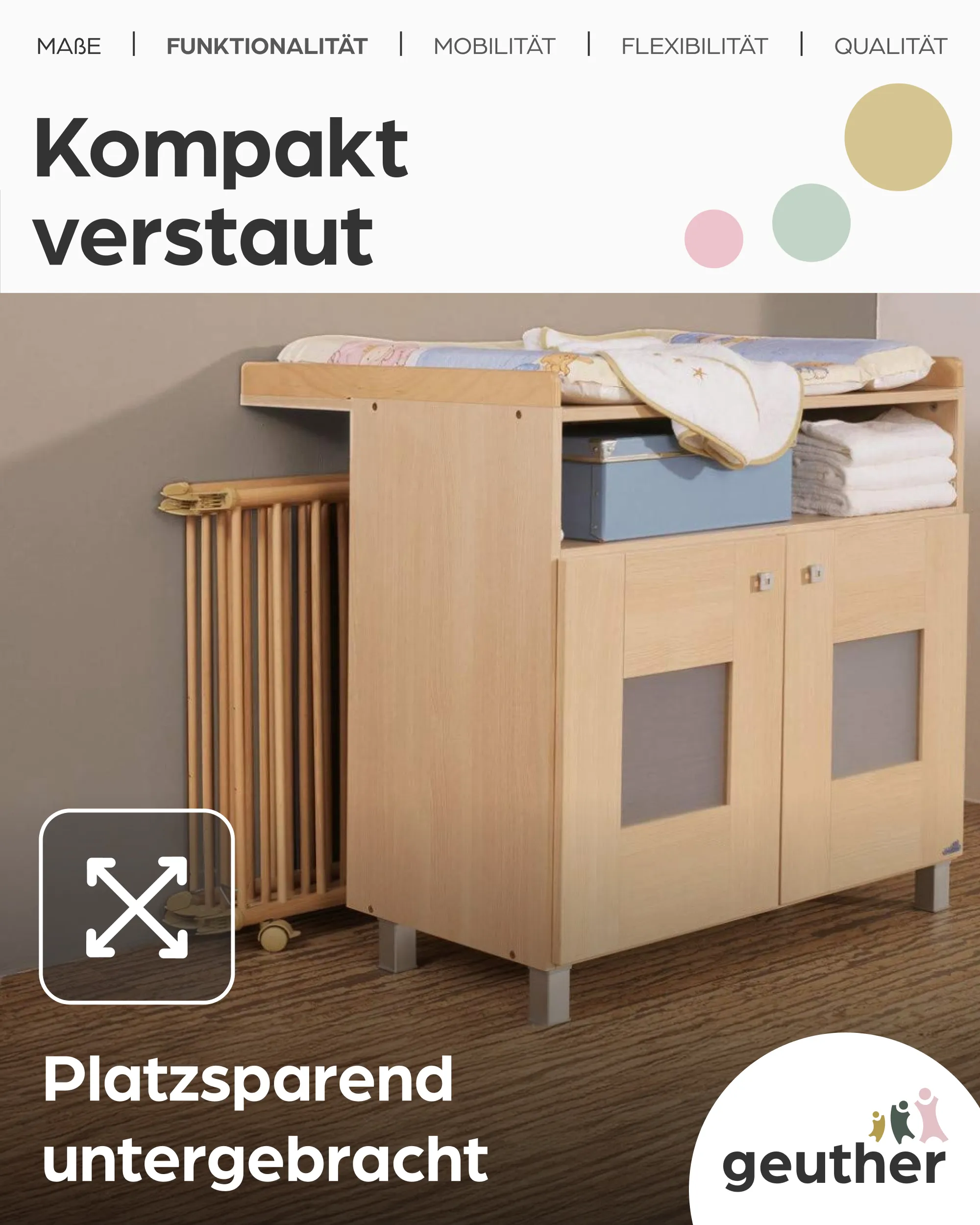 Laufgitter Lucilee. 76x97 und 90x97 cm. mobil auf Rollen