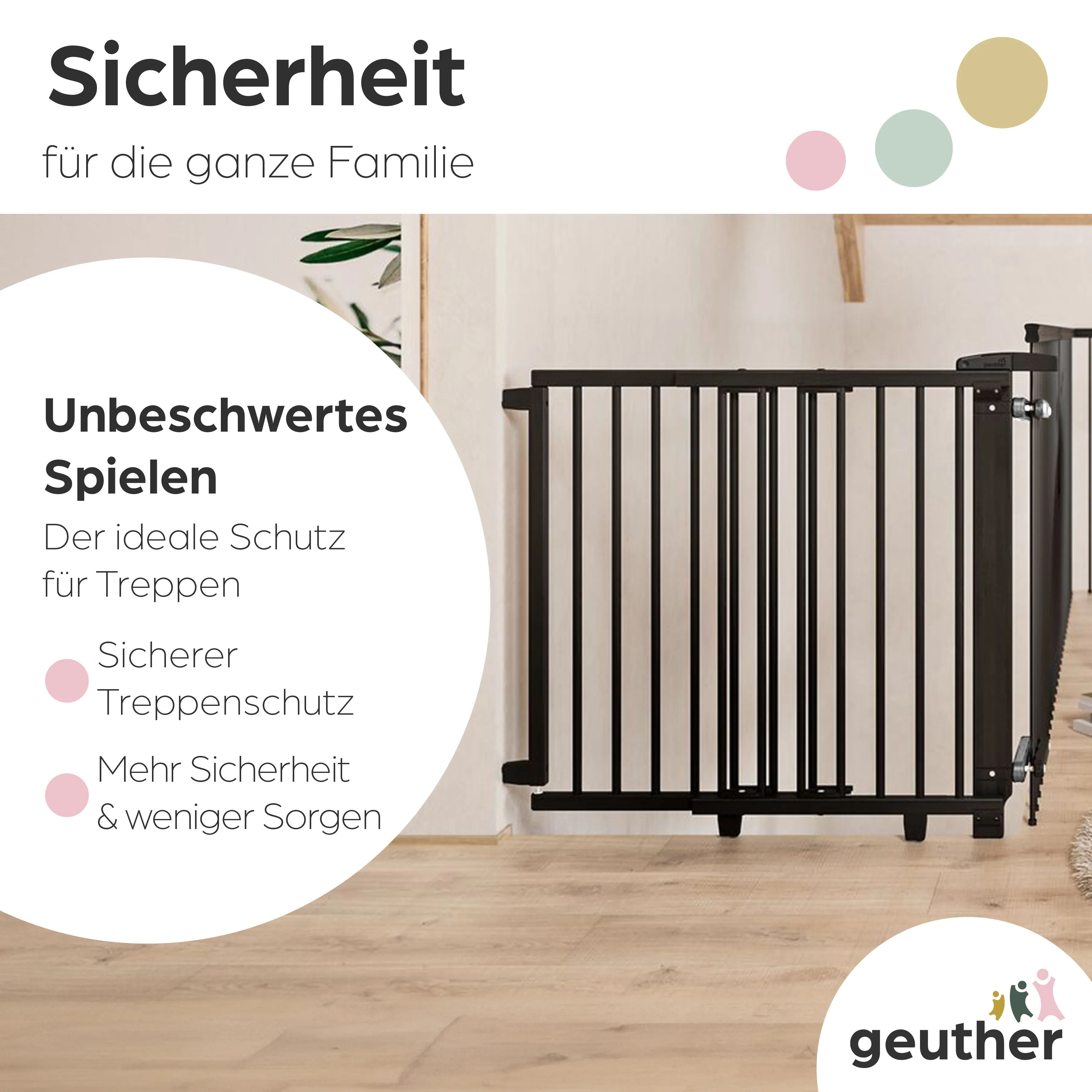 Treppenschutzgitter Oris (2733+) für Öffnungen von 67 cm - 95 cm aus Holz