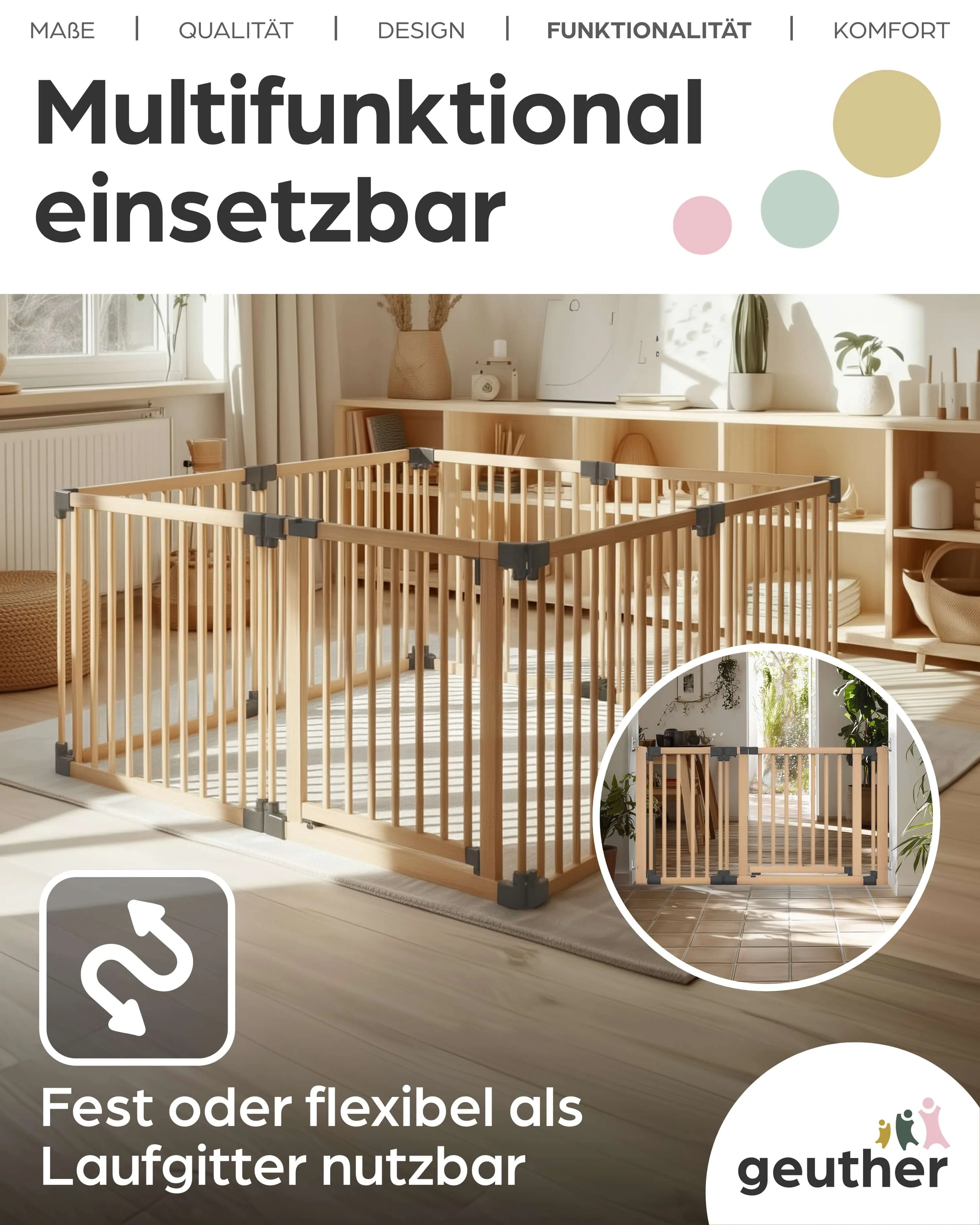 Variables Konfigurationsgitter Yoko für Bereiche von 95 - 260 cm aus Holz