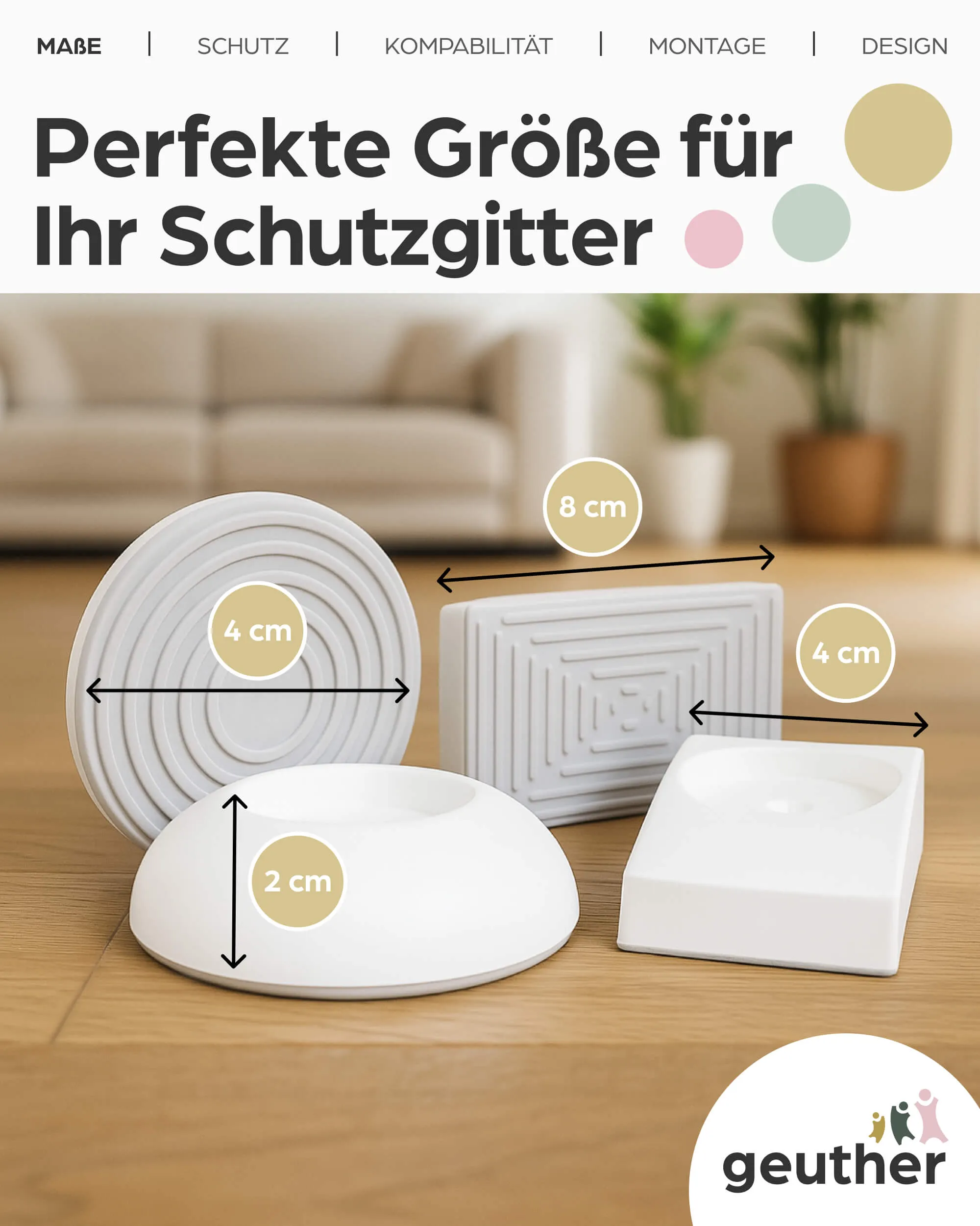 Wandschutzpads rund und eckig