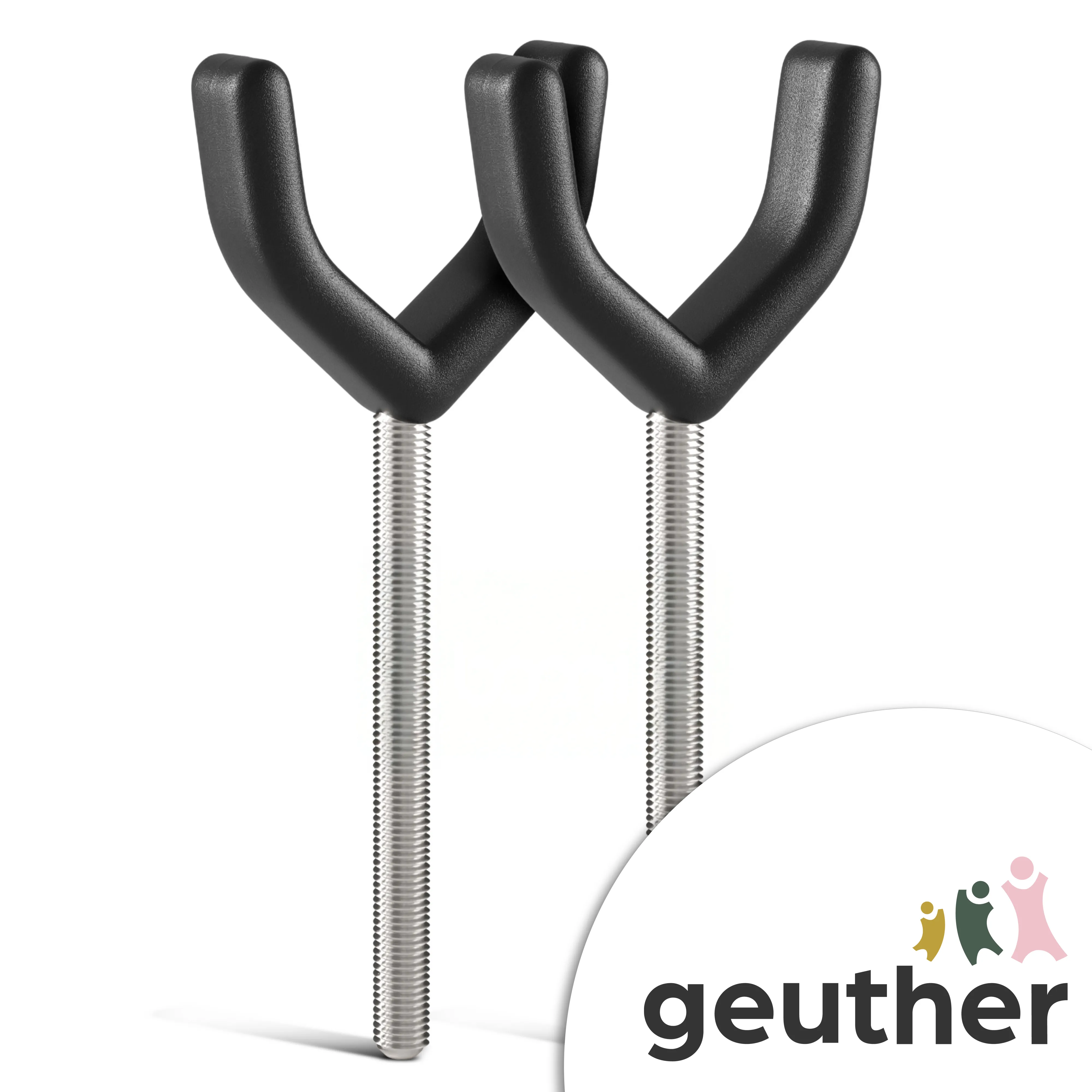 2er Set Y-Spindel - M8+M10 Gewinde - schwarz