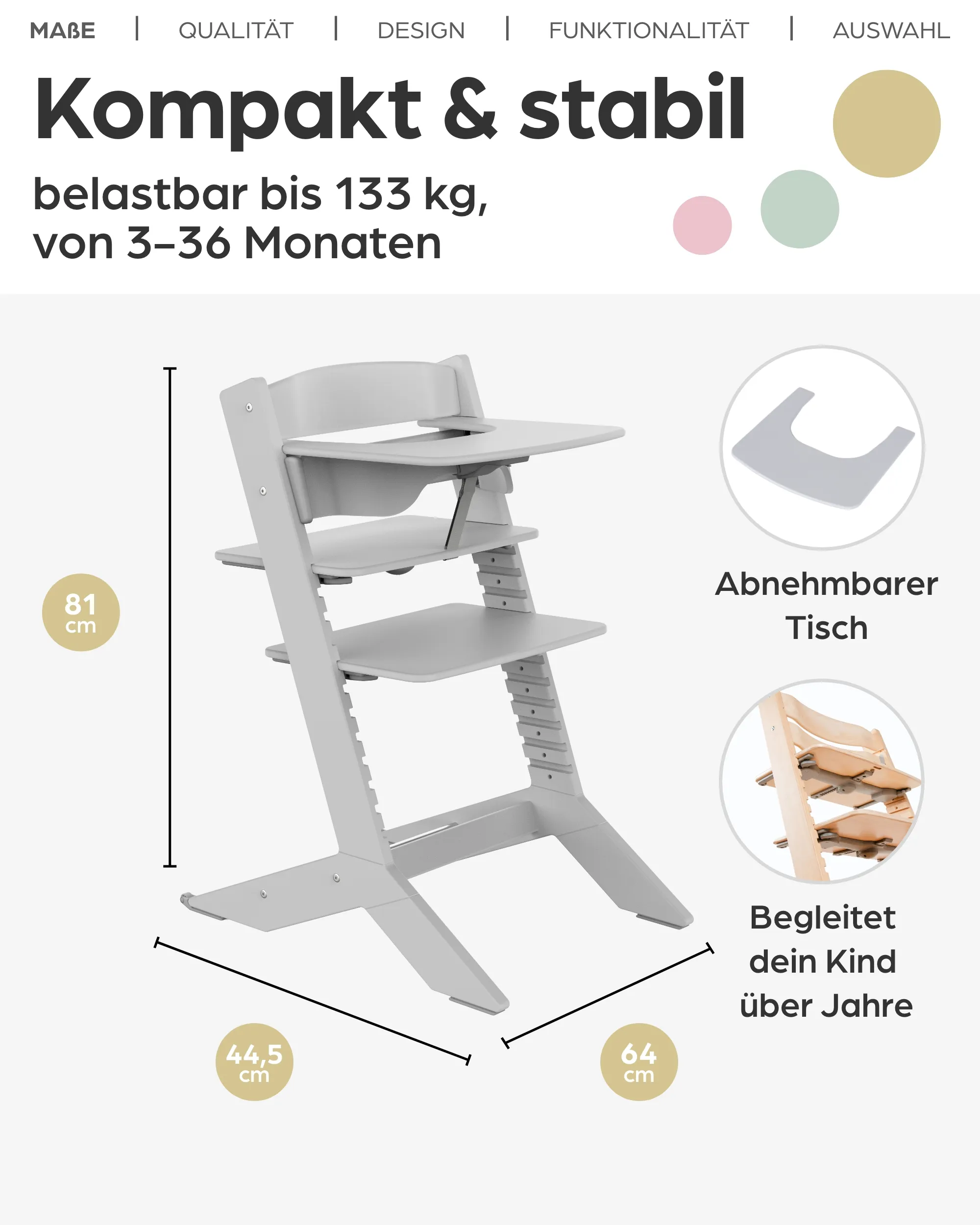 NALA - Baby- & Kinderhochstuhl aus Holz