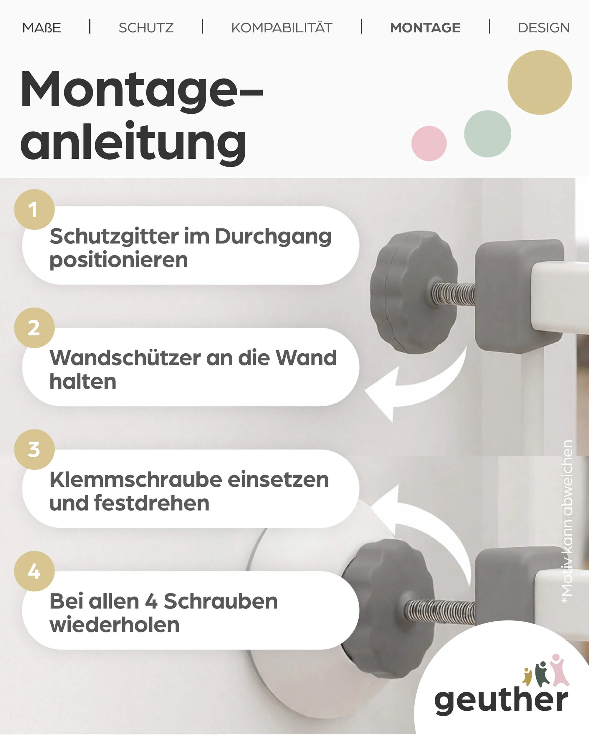 Wandschutzpads rund und eckig in weiß