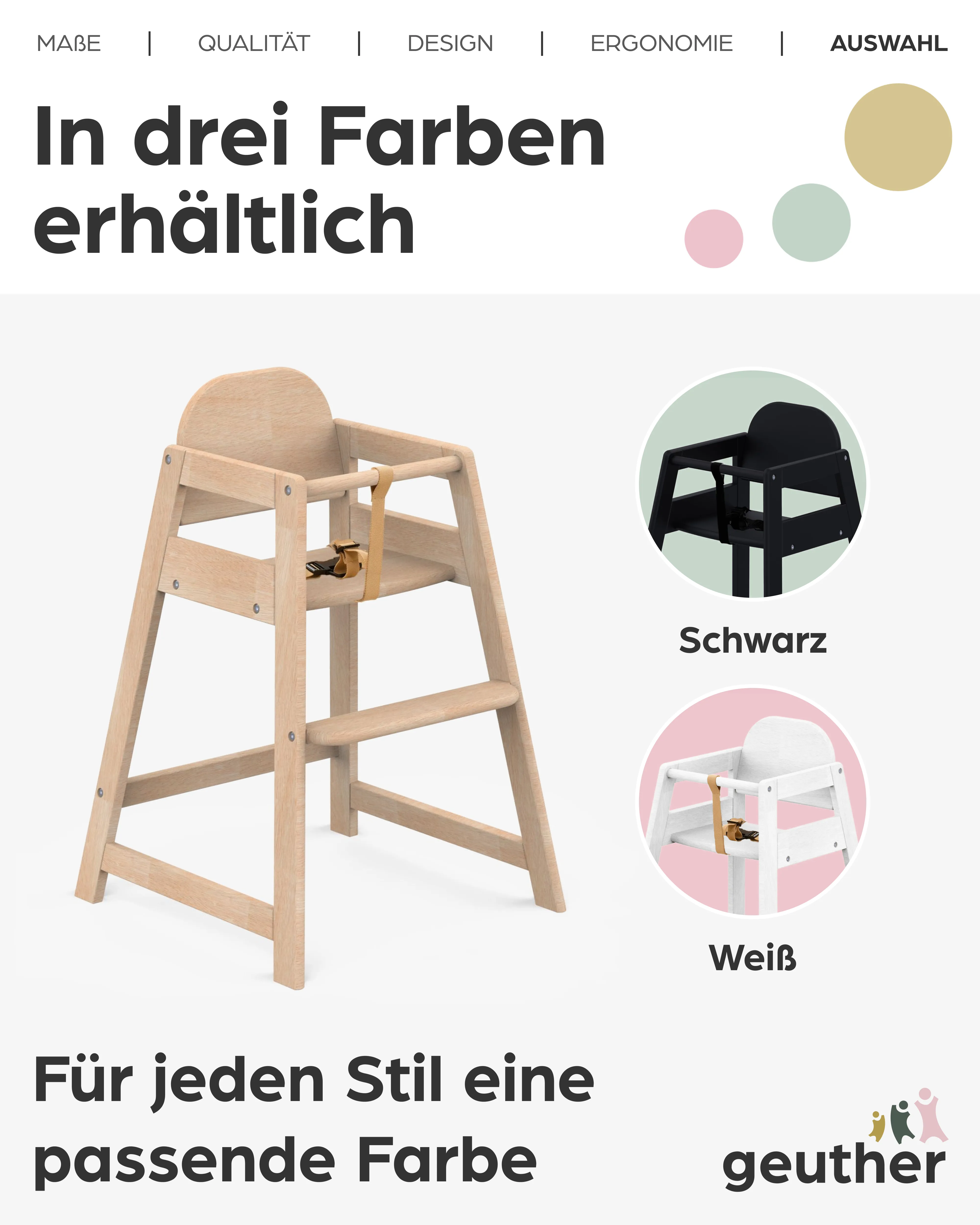 Emma - Stapelbarer Hochstuhl aus Holz