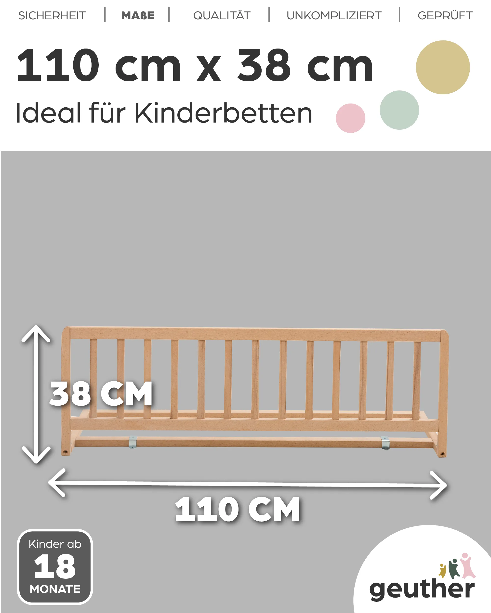 Bettschutzgitter in 110 cm