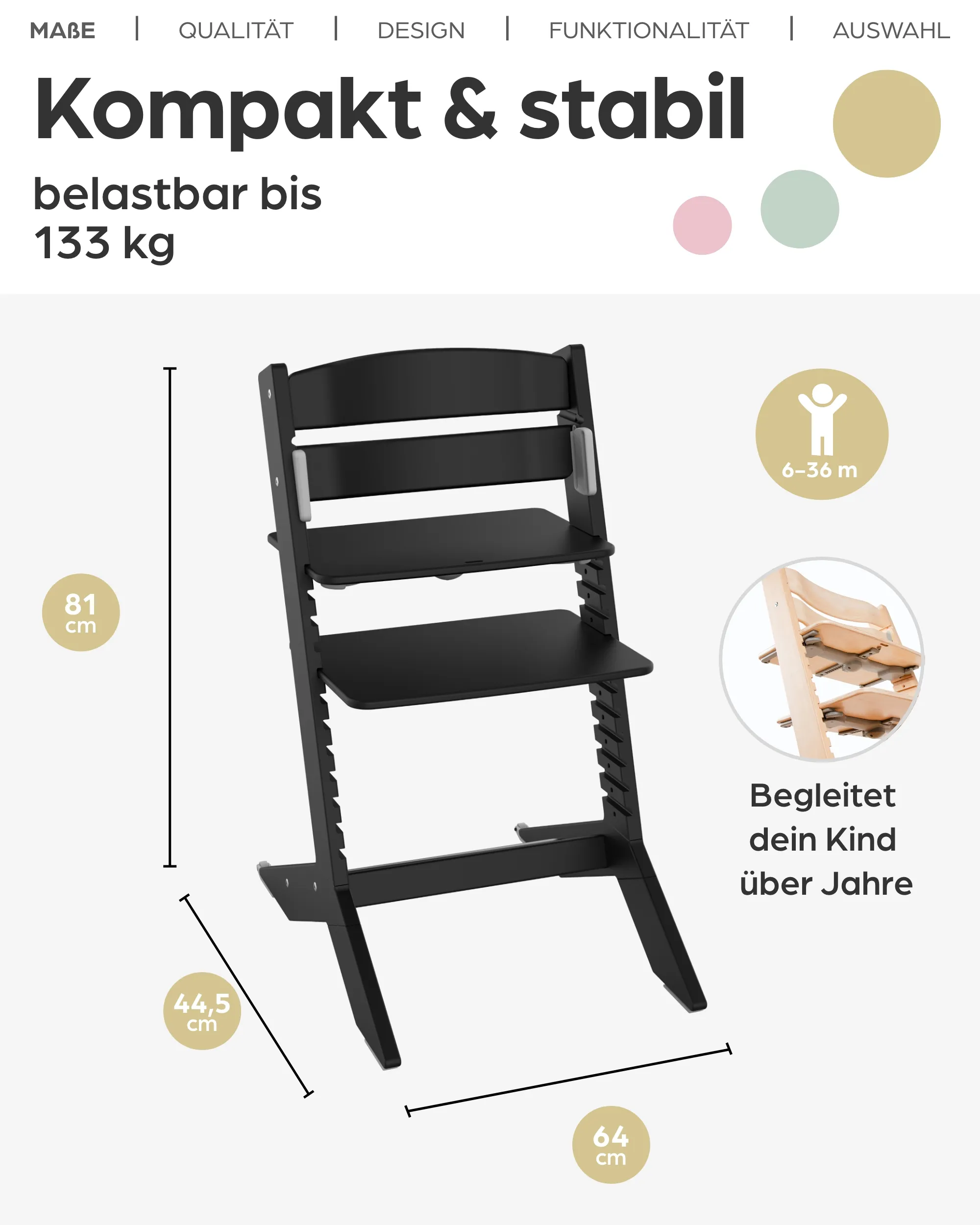 NALA - Baby- & Kinderhochstuhl aus Holz