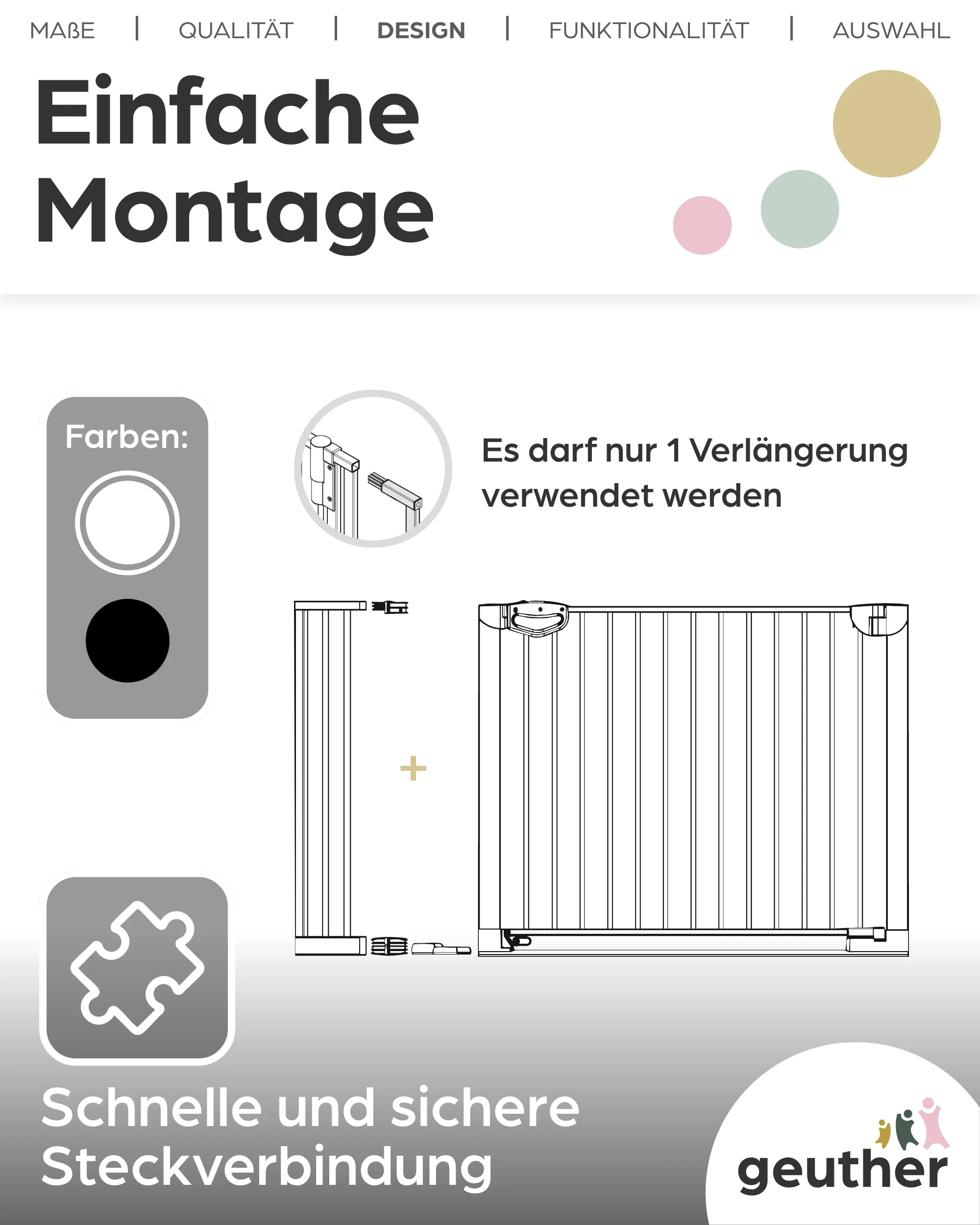 Verlängerung für Easylock mit FlatStep in Weiß - 30cm