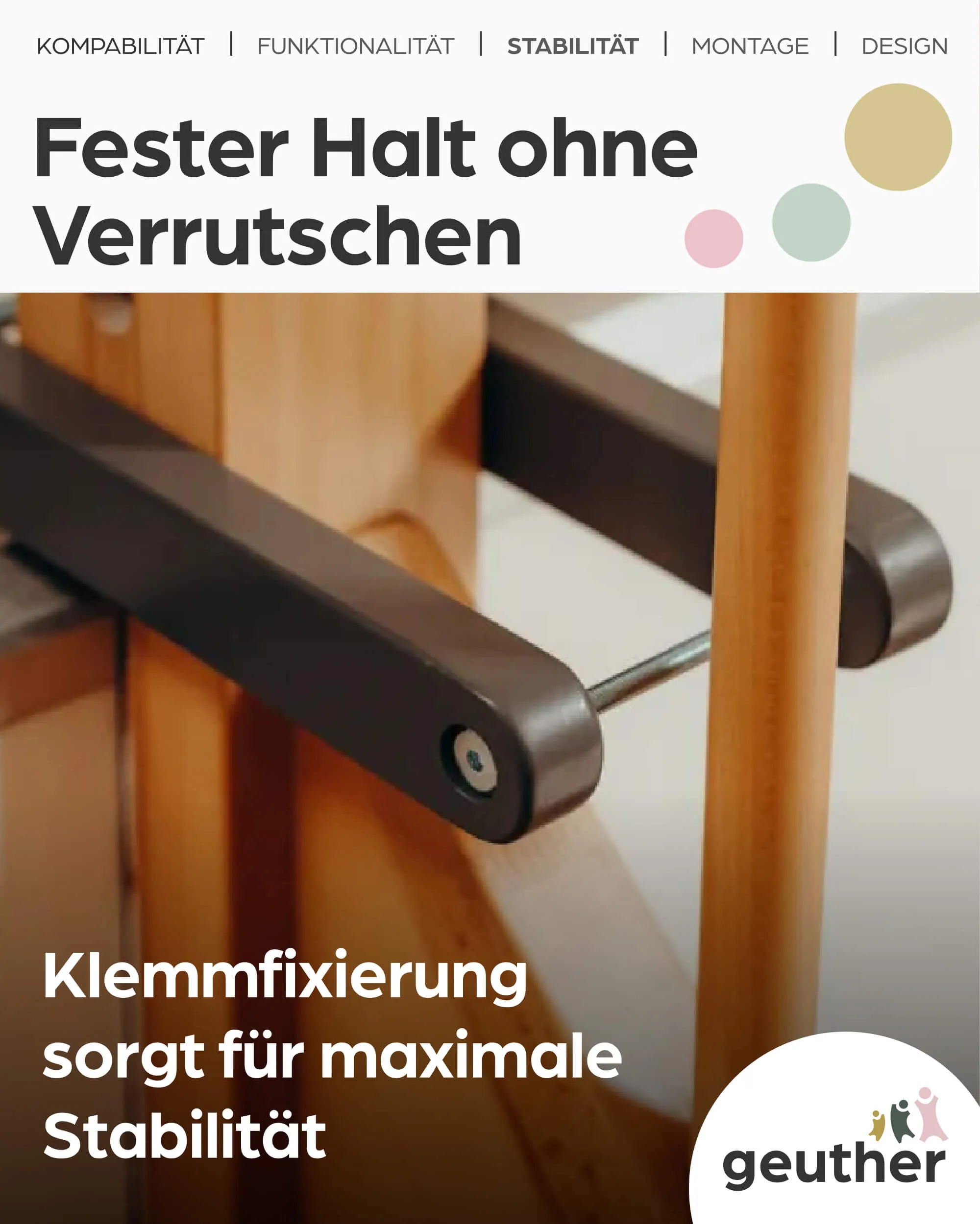 Zusatzklemme für Easylock Flatstep aus Holz - für Treppengeländer
