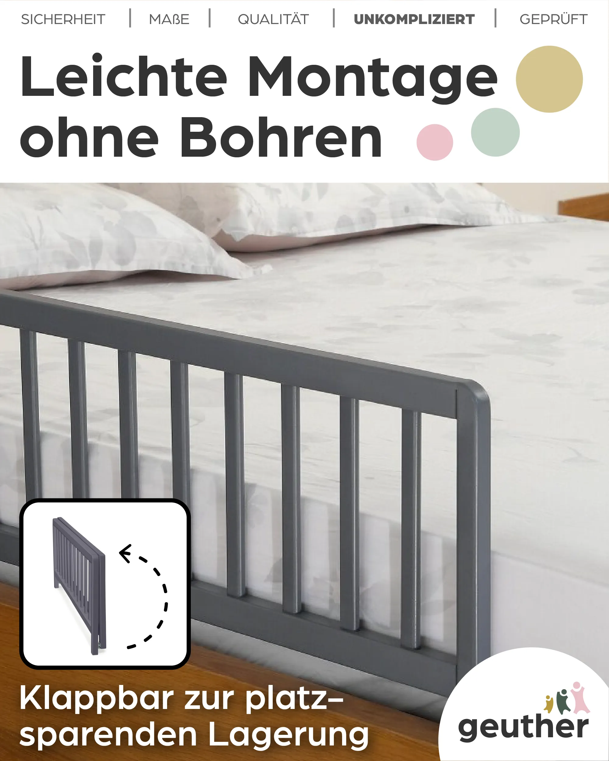 Bettschutzgitter in 140 cm