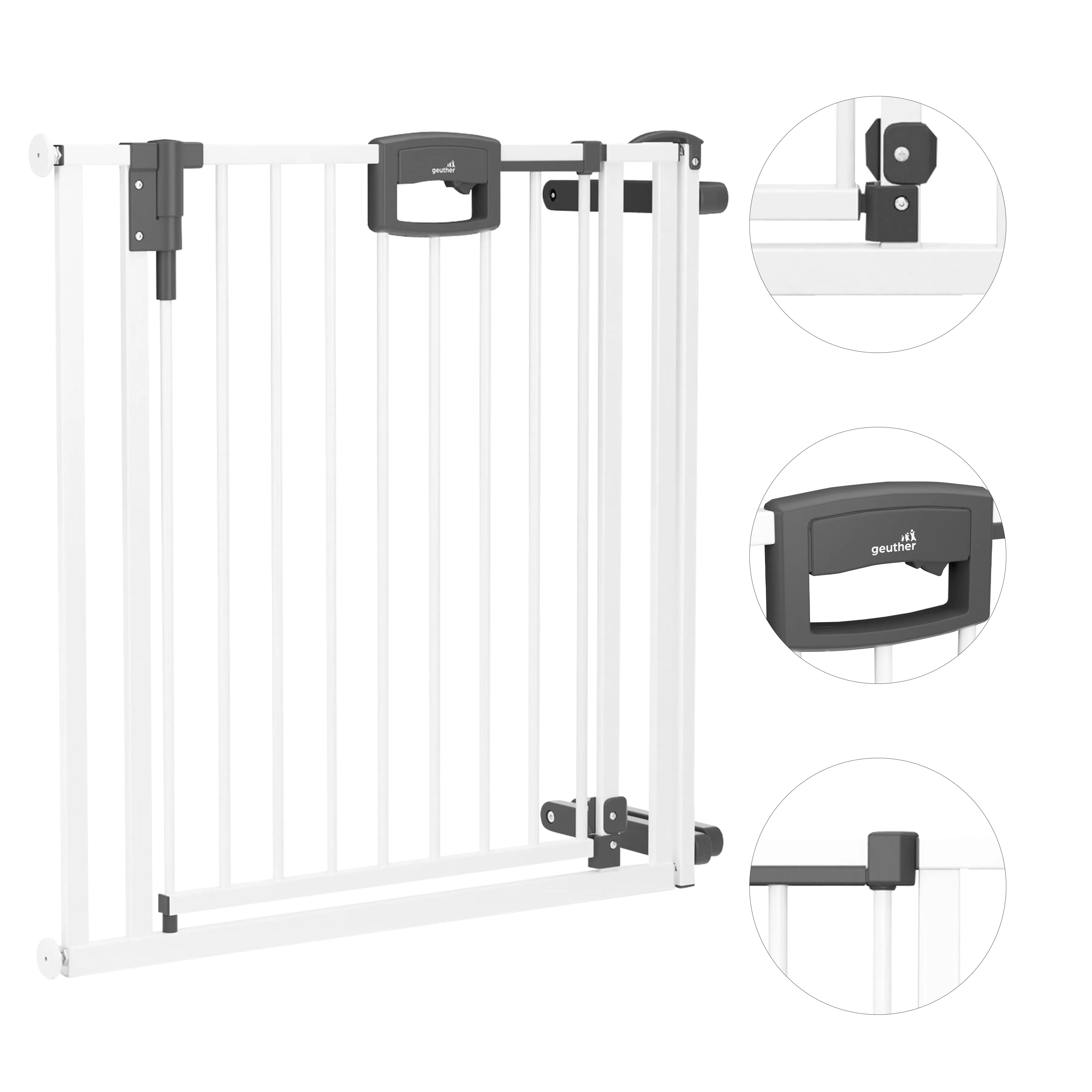Tür- und Treppenschutzgitter Easylock Plus zum Klemmen Metall (84,5 cm - 92,5 cm)