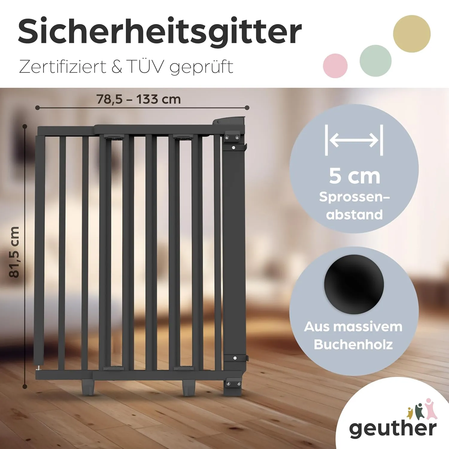 Türschutzgitter Oris (2734+) für Öffnungen von 78,5 cm - 133 cm aus Holz