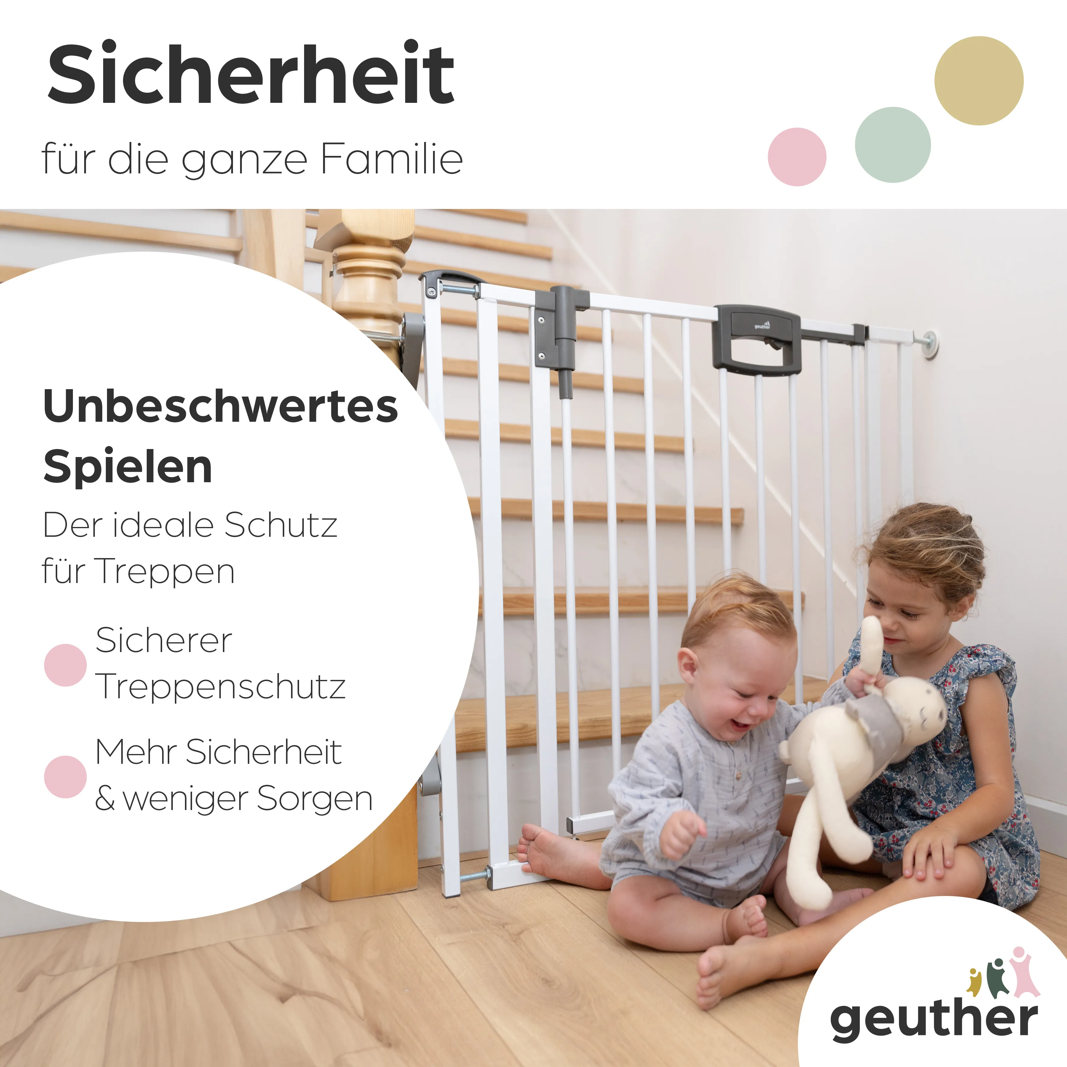 Tür- und Treppenschutzgitter Easylock Plus zum Klemmen Metall (100 cm - 108,5 cm)
