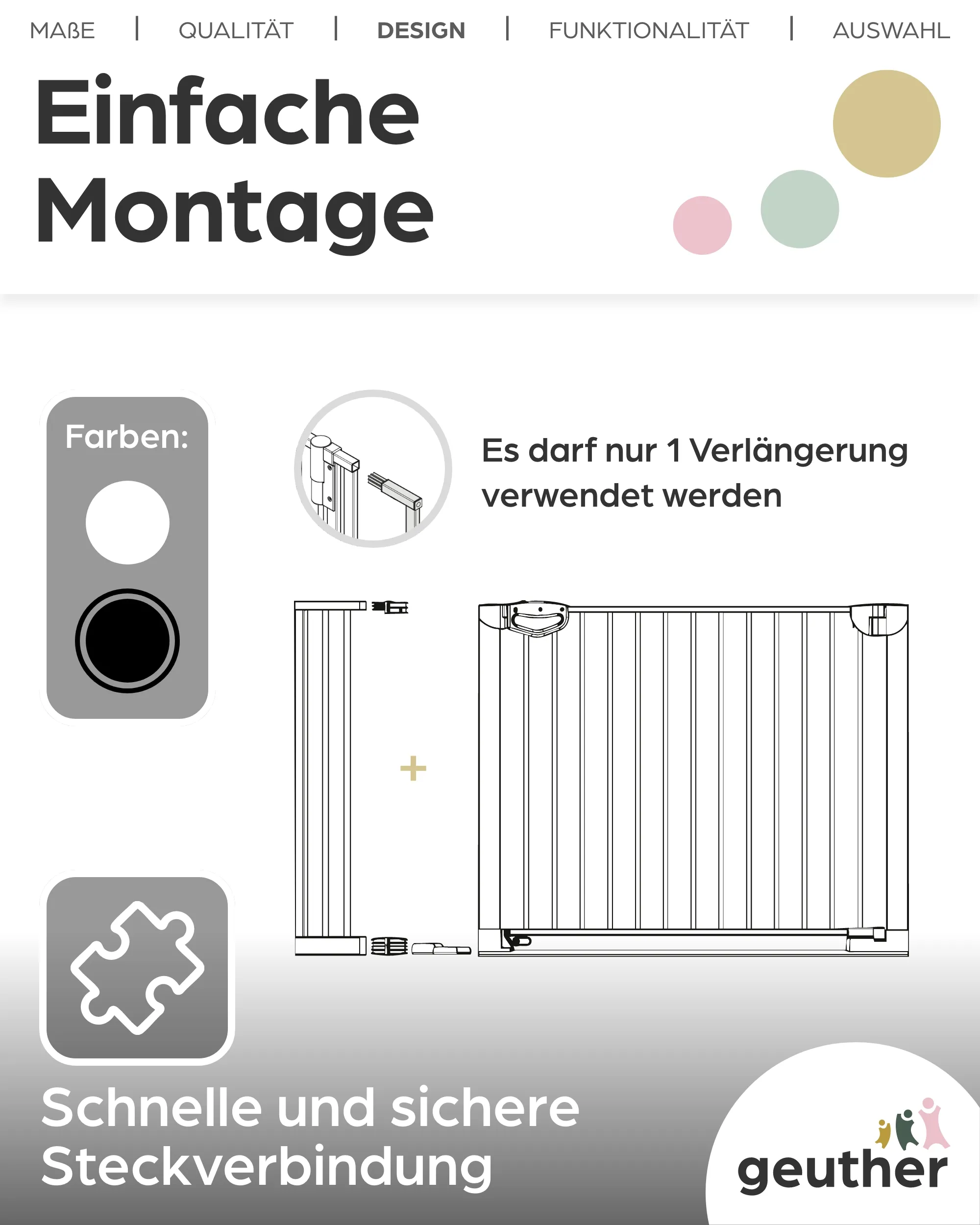 Verlängerung für Easylock mit FlatStep in Schwarz - 30cm