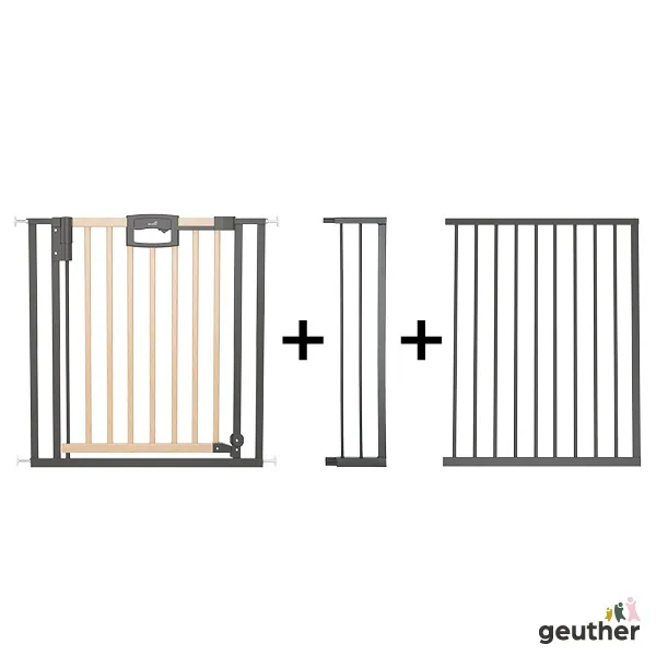 Tür- und Treppenschutzgitter Easylock Wood Plus (Ohne Bohren) (160,5 cm - 168,5 cm)