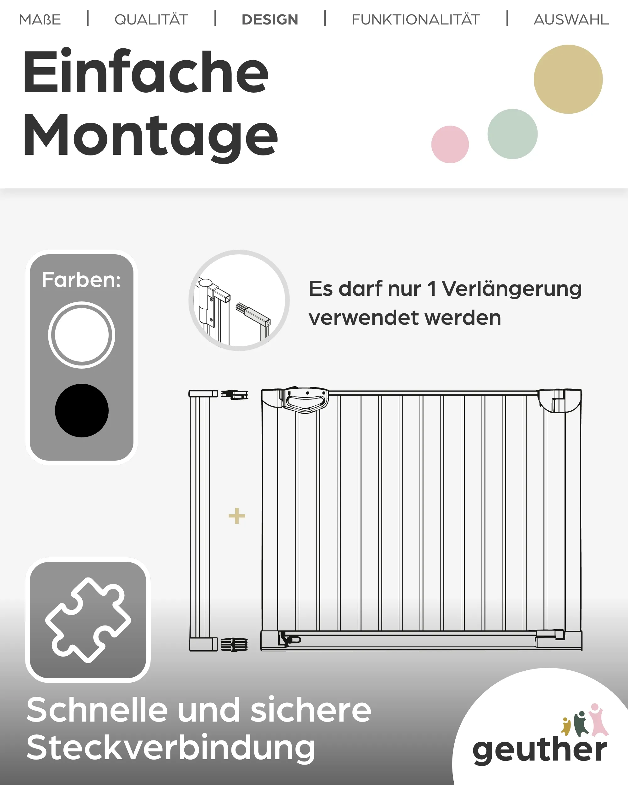 Verlängerung für Easylock mit FlatStep in Weiß - 10cm