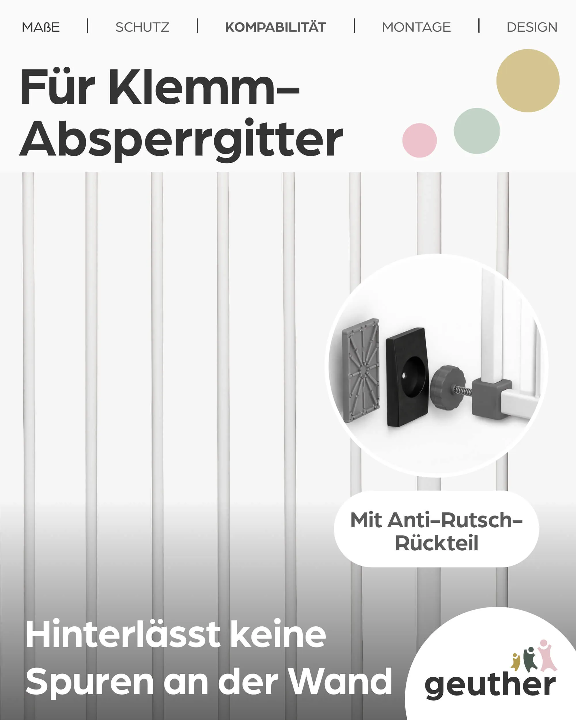 Wandschutzpads rund und eckig in schwarz