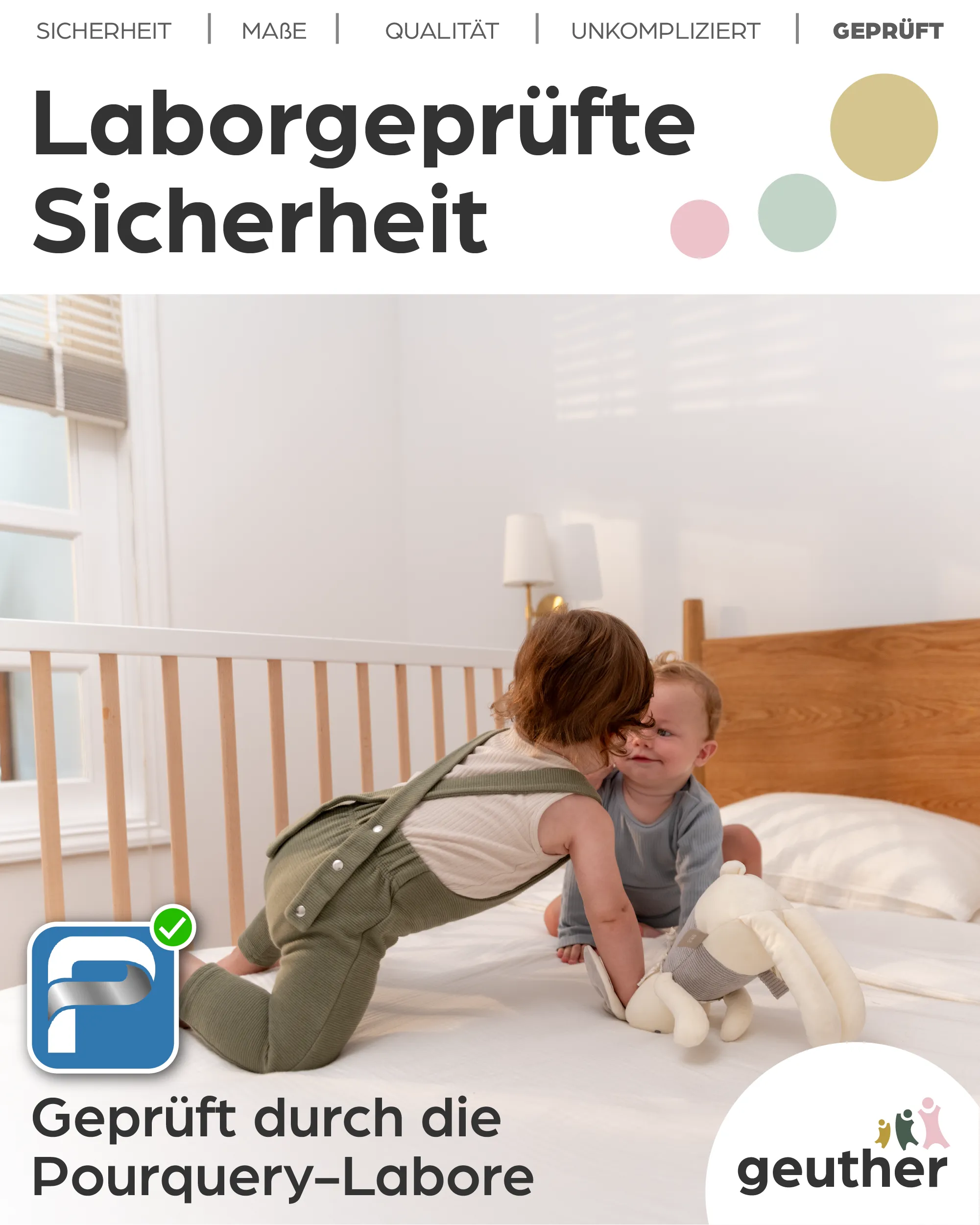 Bettschutzgitter Lissi: 60cm hoch. 110cm lang