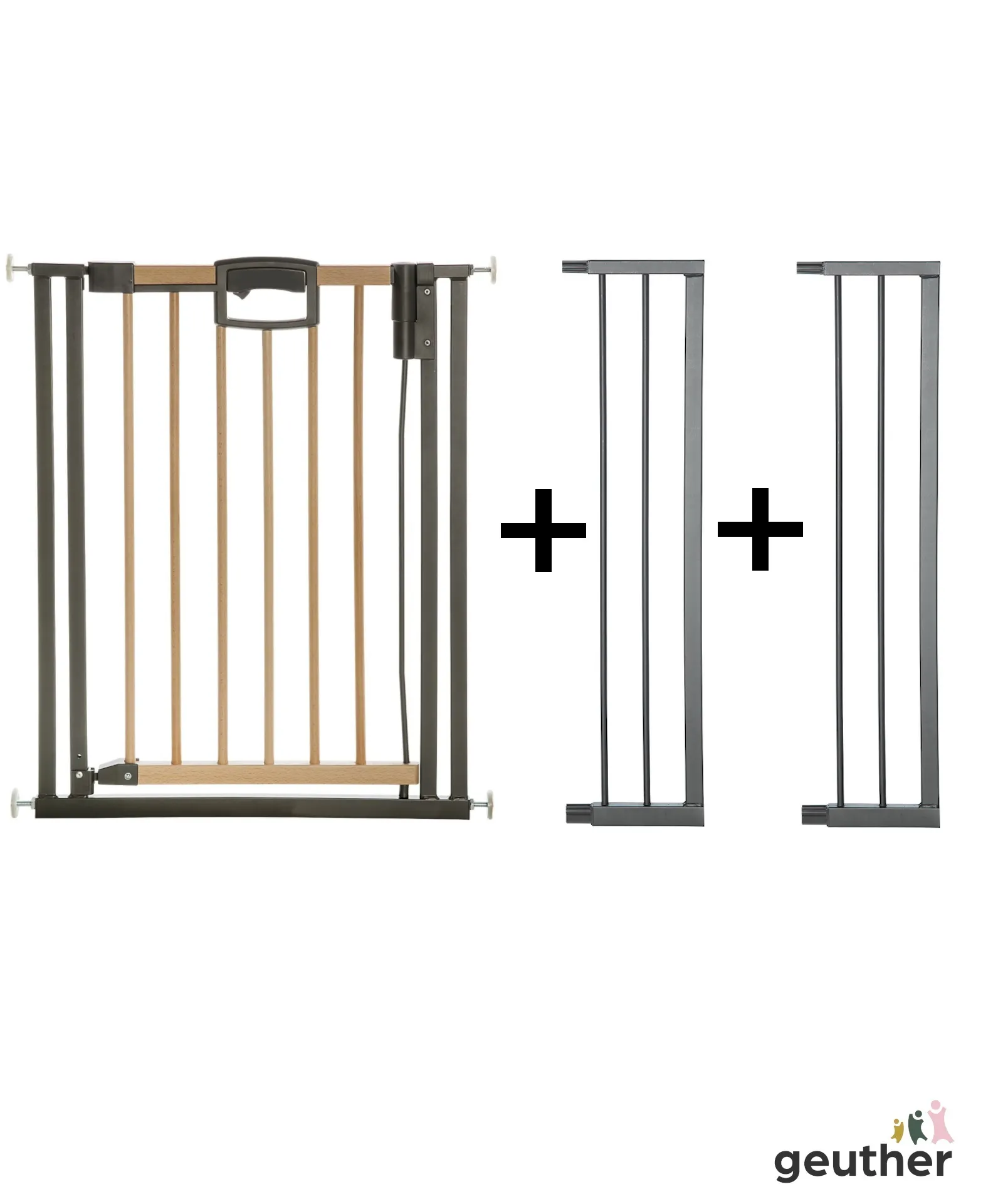 Tür- und Treppenschutzgitter Easylock Wood Plus (Ohne Bohren) (112,5 cm - 120,5 cm)