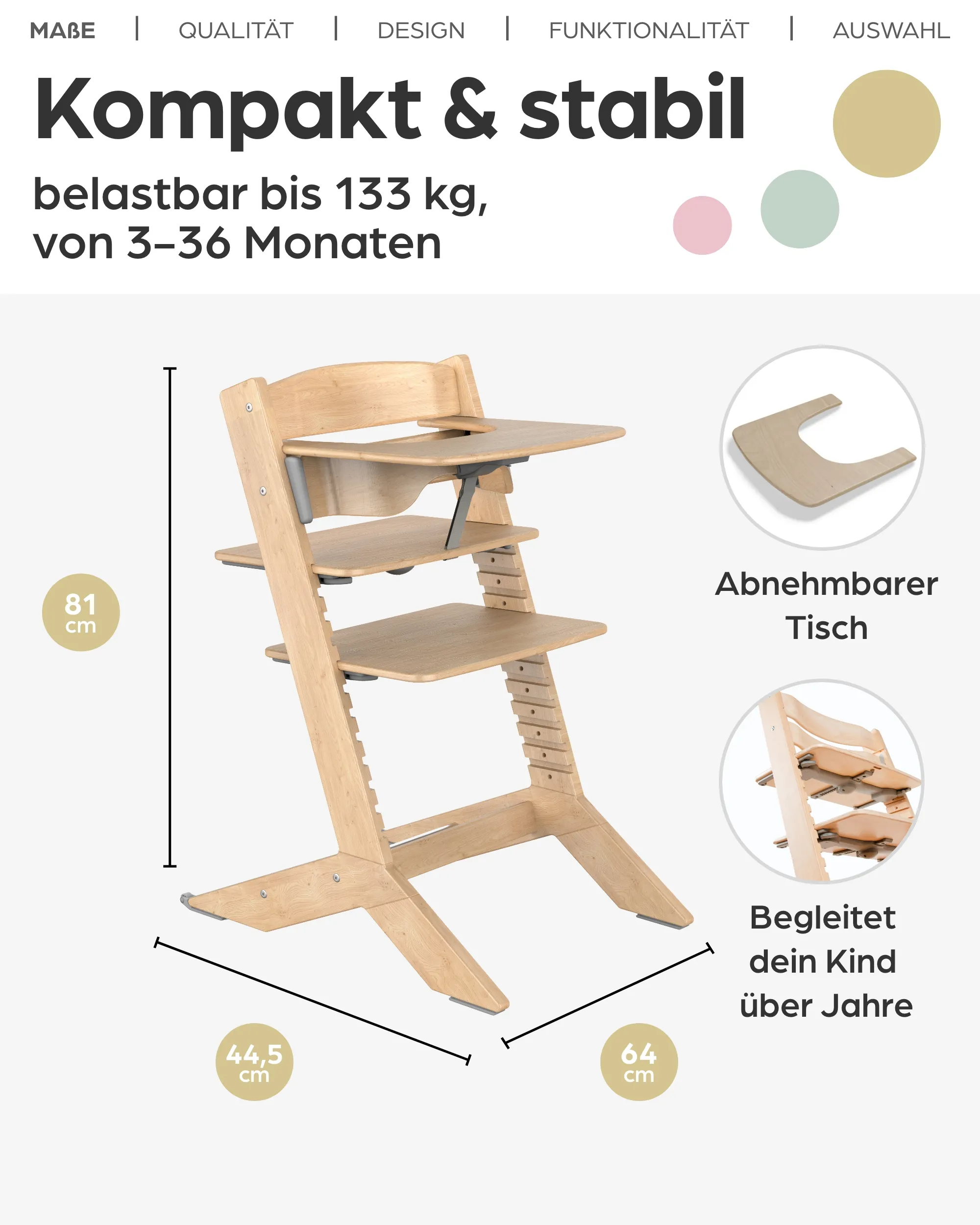 NALA - Baby- & Kinderhochstuhl aus Holz