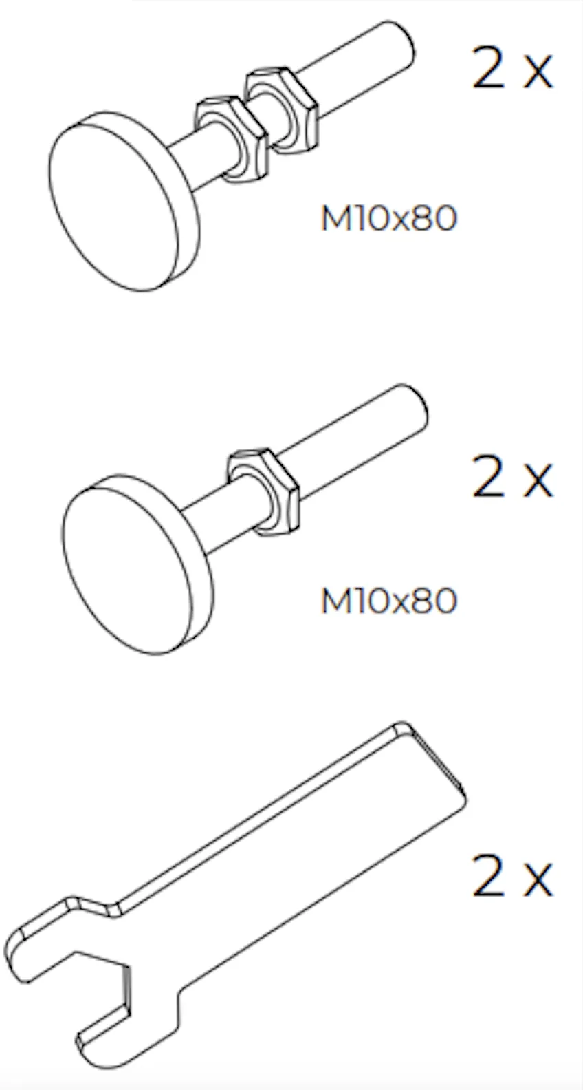Ersatzteil Schrauben + Schlüssel für Easylock