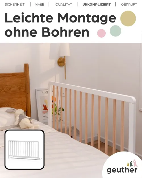 Bettschutzgitter Lissi: 60cm hoch. 110cm lang