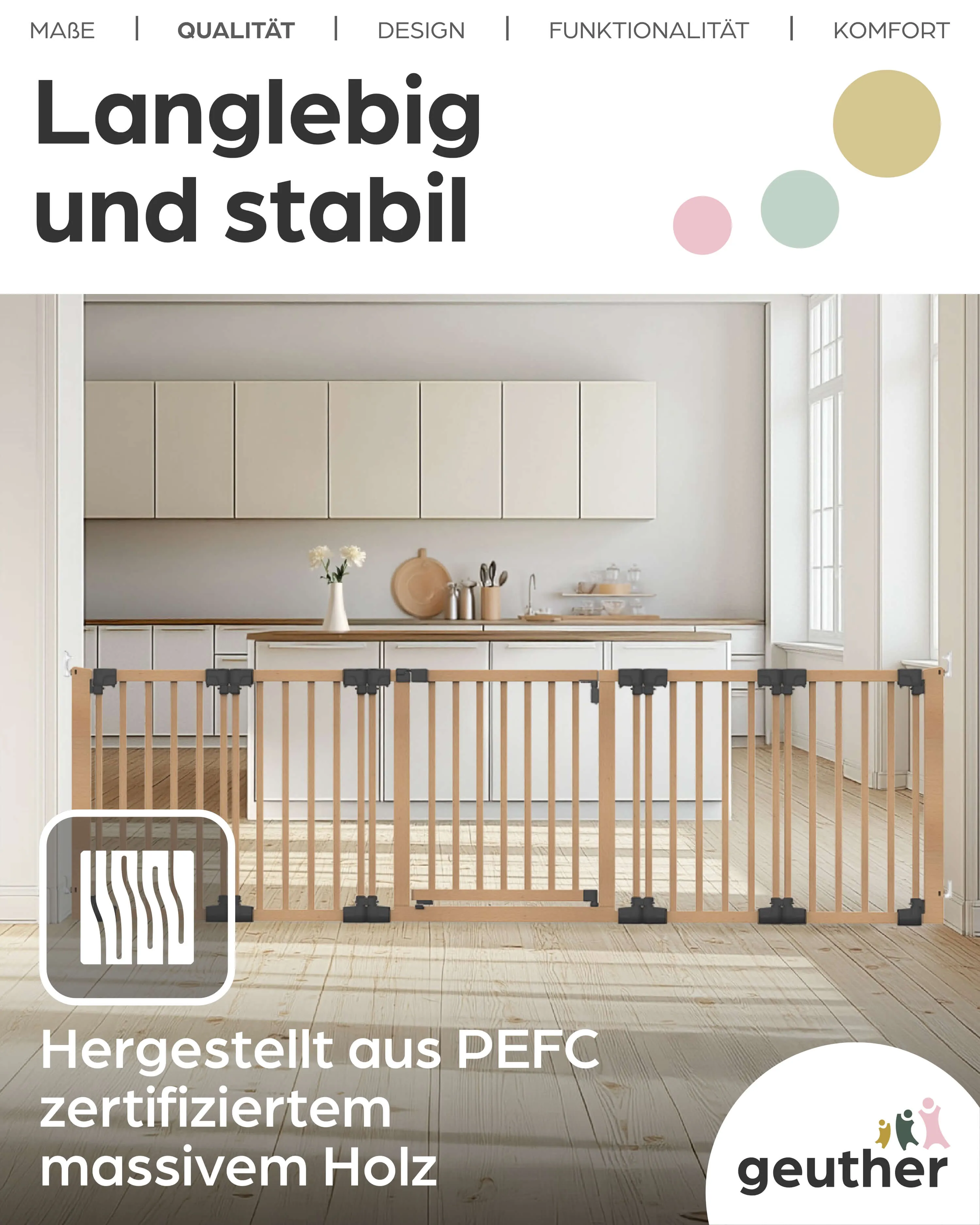 Variables Konfigurationsgitter Yoko für Bereiche von 95 - 260 cm aus Holz