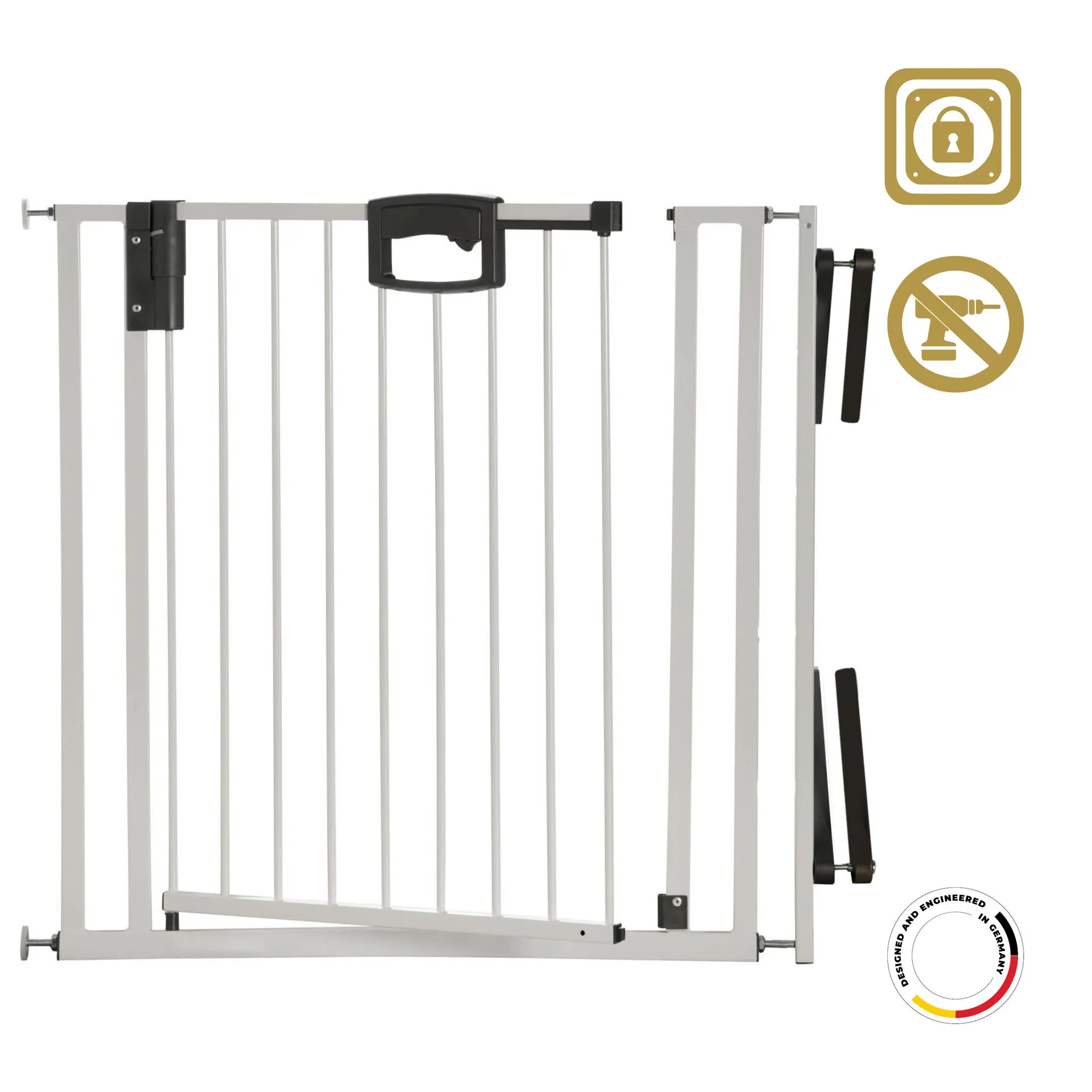 Tür- und Treppenschutzgitter Easylock Plus zum Klemmen Metall (84,5 cm - 92,5 cm)