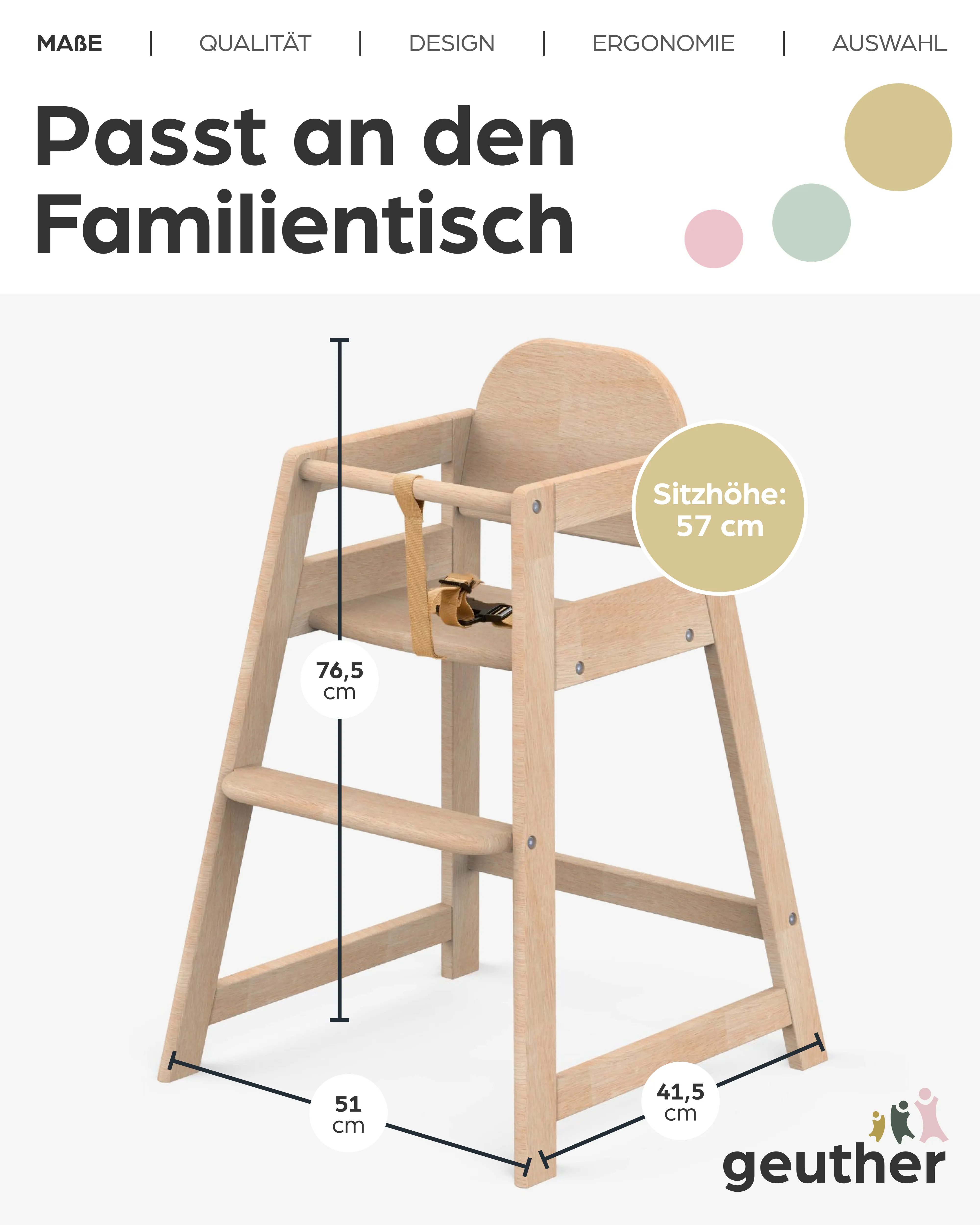 Emma - Stapelbarer Hochstuhl aus Holz