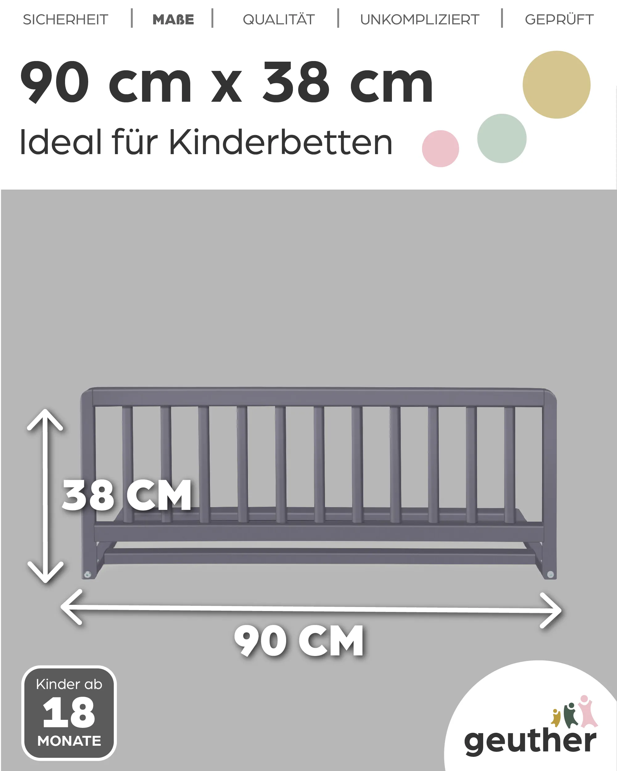 Bettschutzgitter in 140 cm