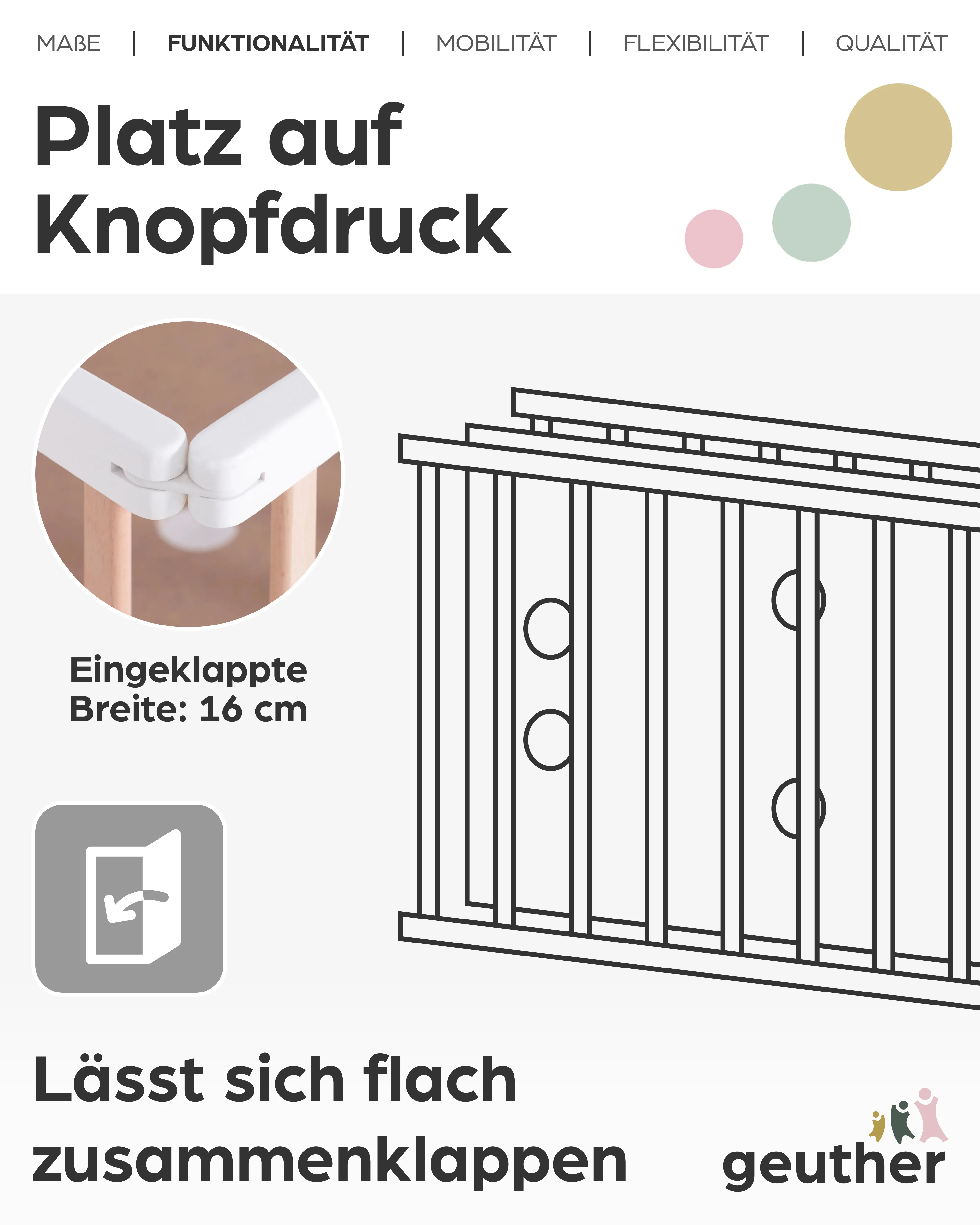 Kinderklappbett Mayla - Weiß & Natur