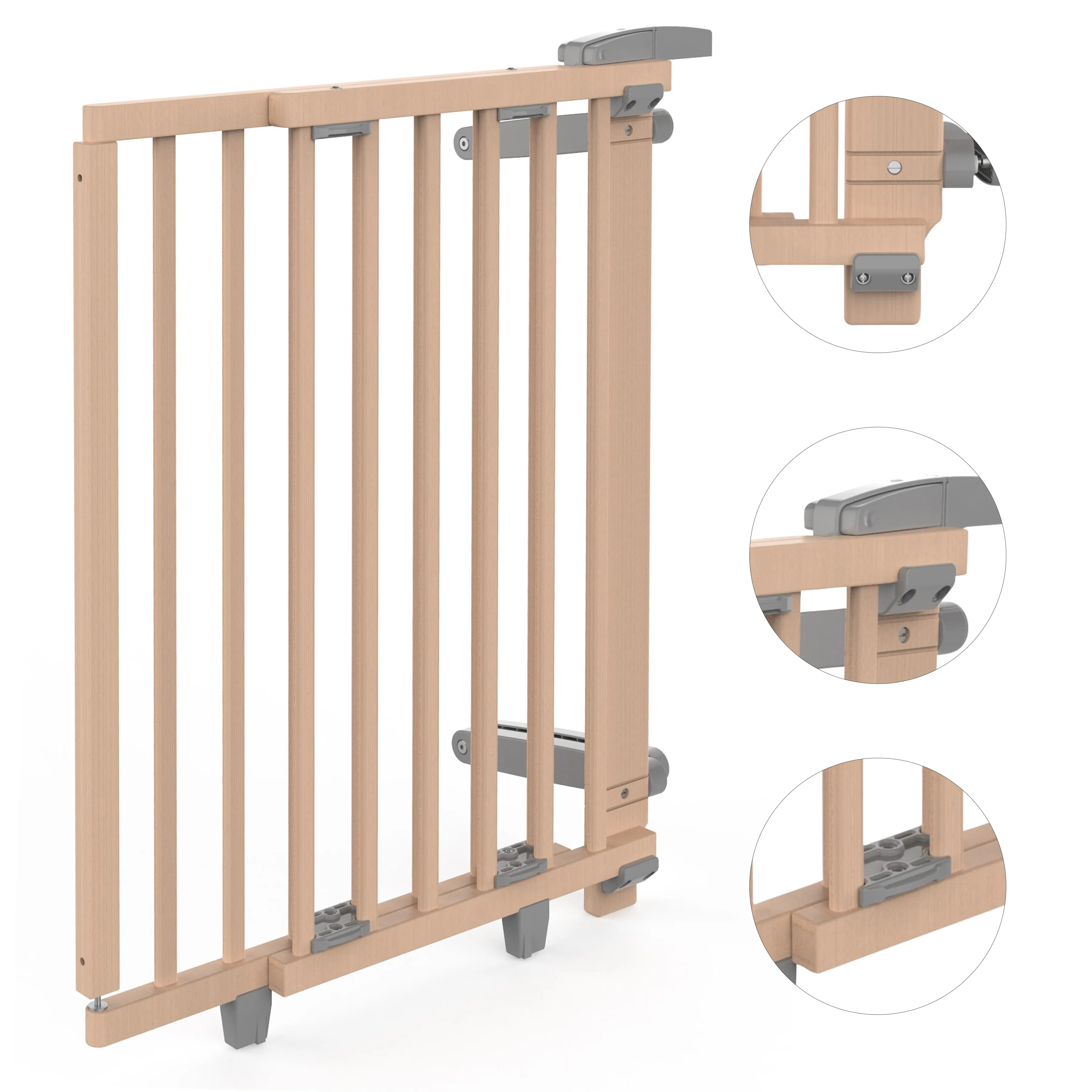 Treppenschutzgitter Oris (2733+) für Öffnungen von 67 cm - 95 cm aus Holz