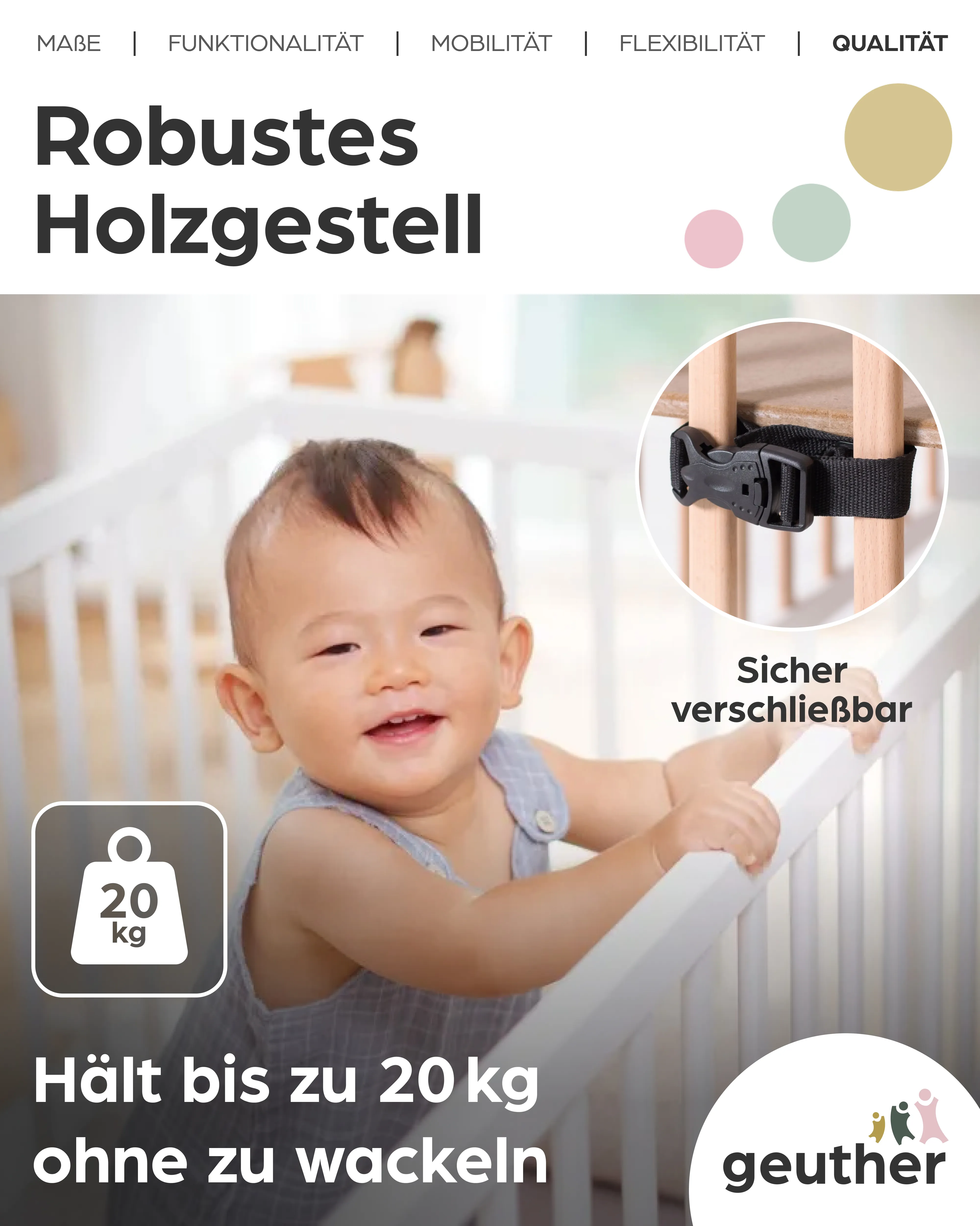 Kinderklappbett Mayla - Weiß & Natur