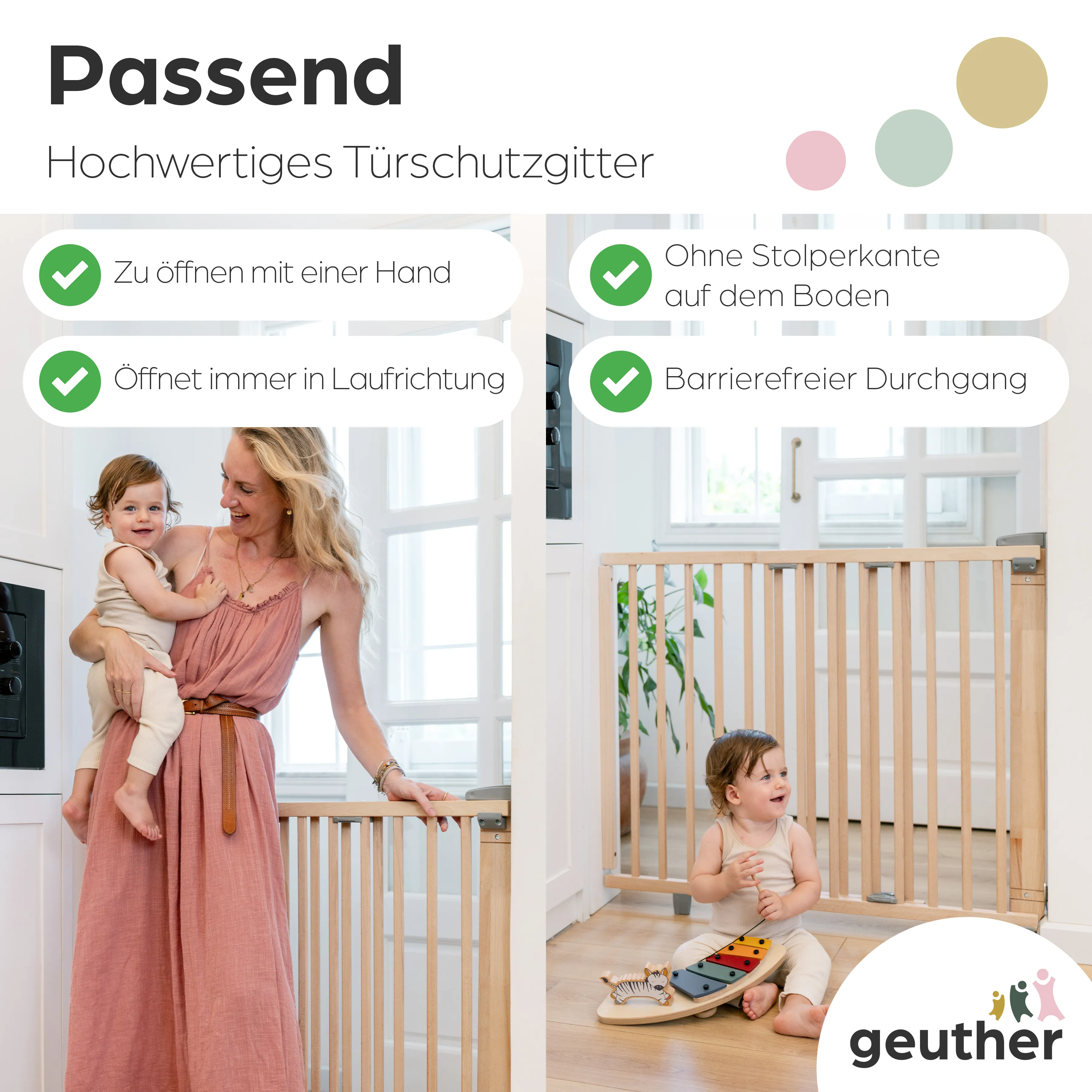 Türschutzgitter Oris (2732+) für Öffnungen von 58 cm - 93 cm aus Holz
