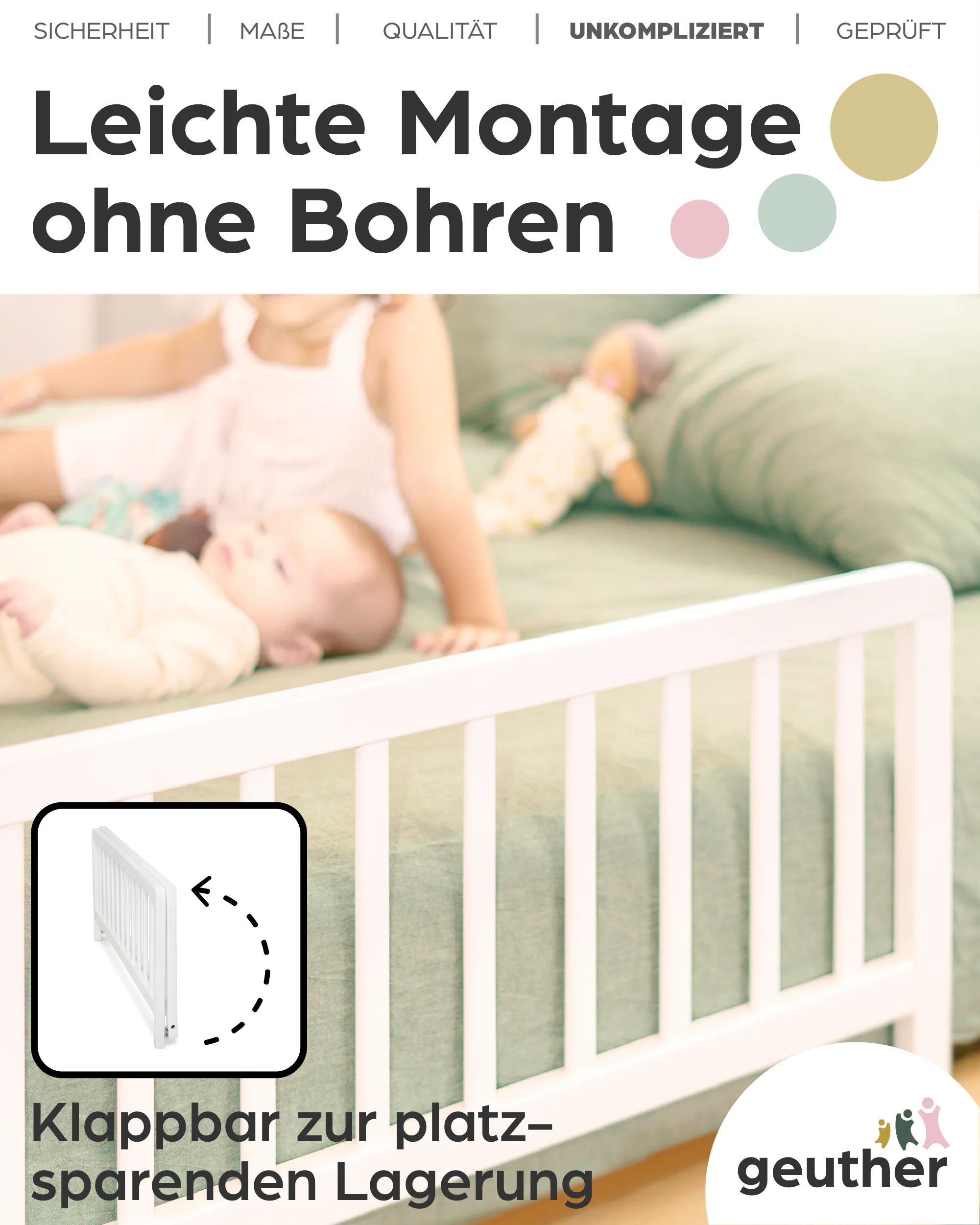 Bettschutzgitter in 90 cm