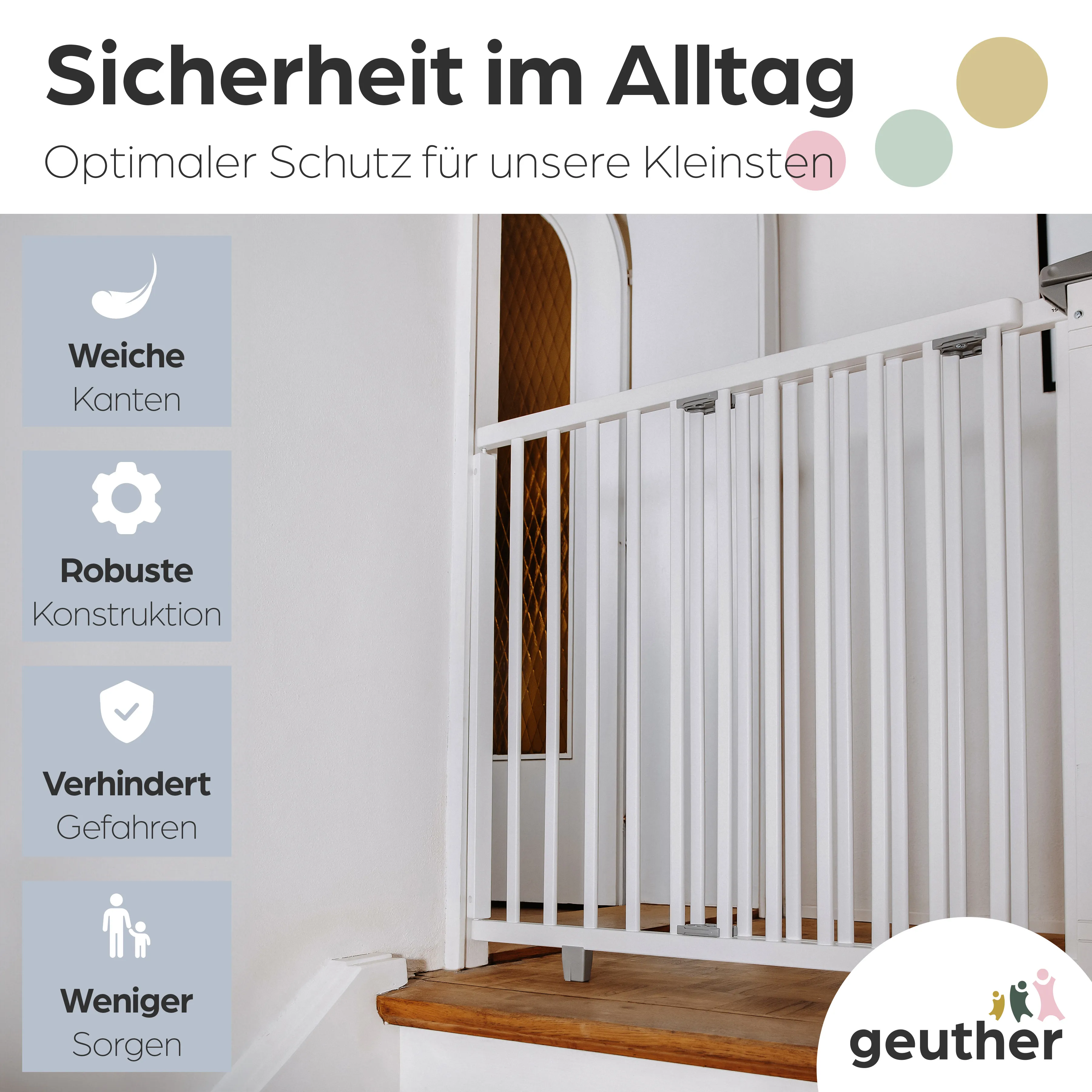 Treppenschutzgitter Oris (2733+) für Öffnungen von 67 cm - 95 cm aus Holz