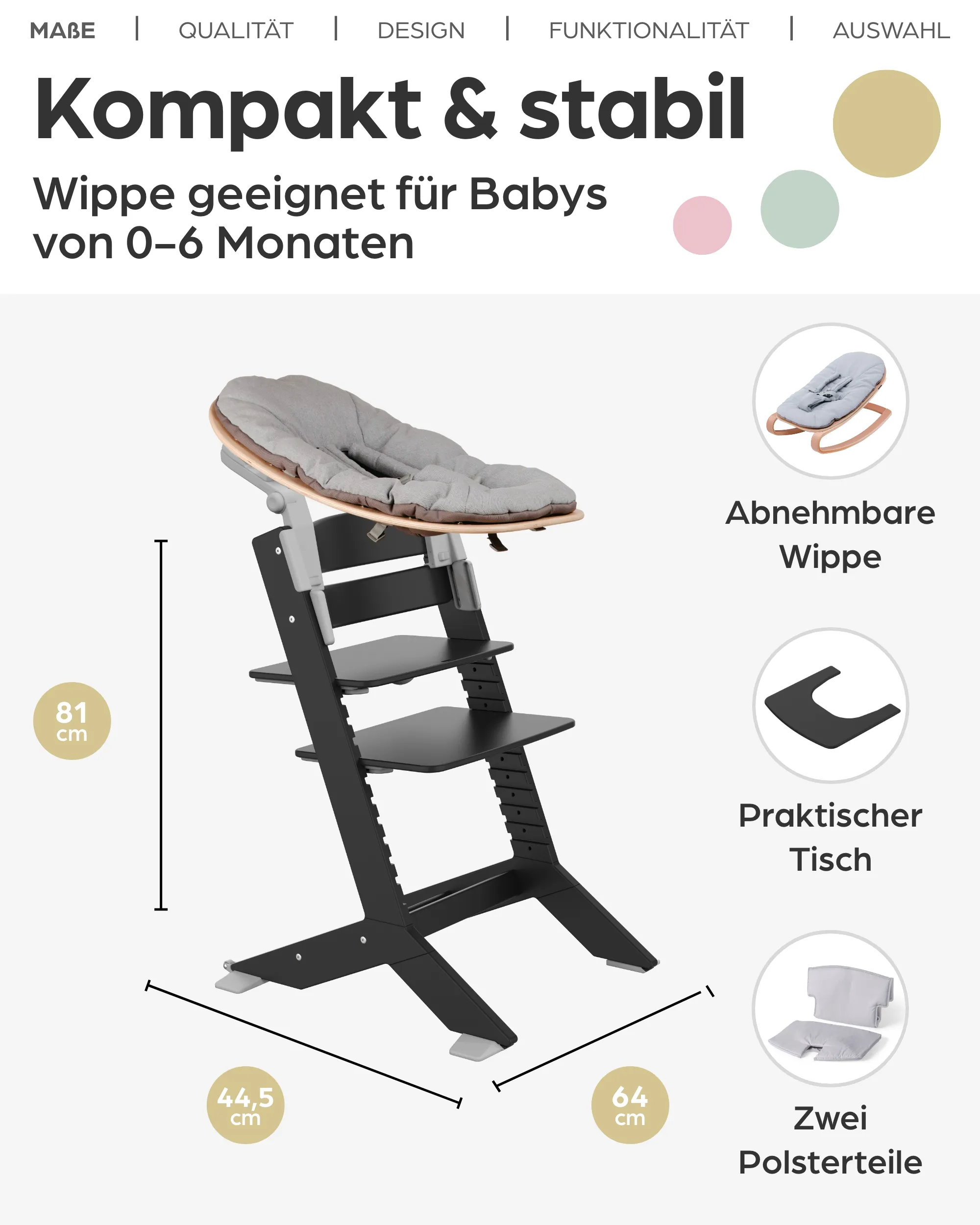 NALA - Baby- & Kinderhochstuhl aus Holz