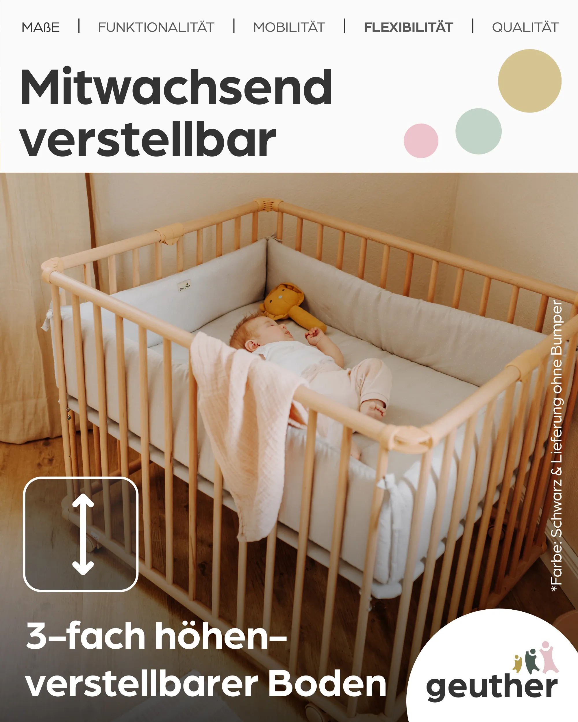 Laufgitter Lucilee. 76x97 und 90x97 cm. mobil auf Rollen