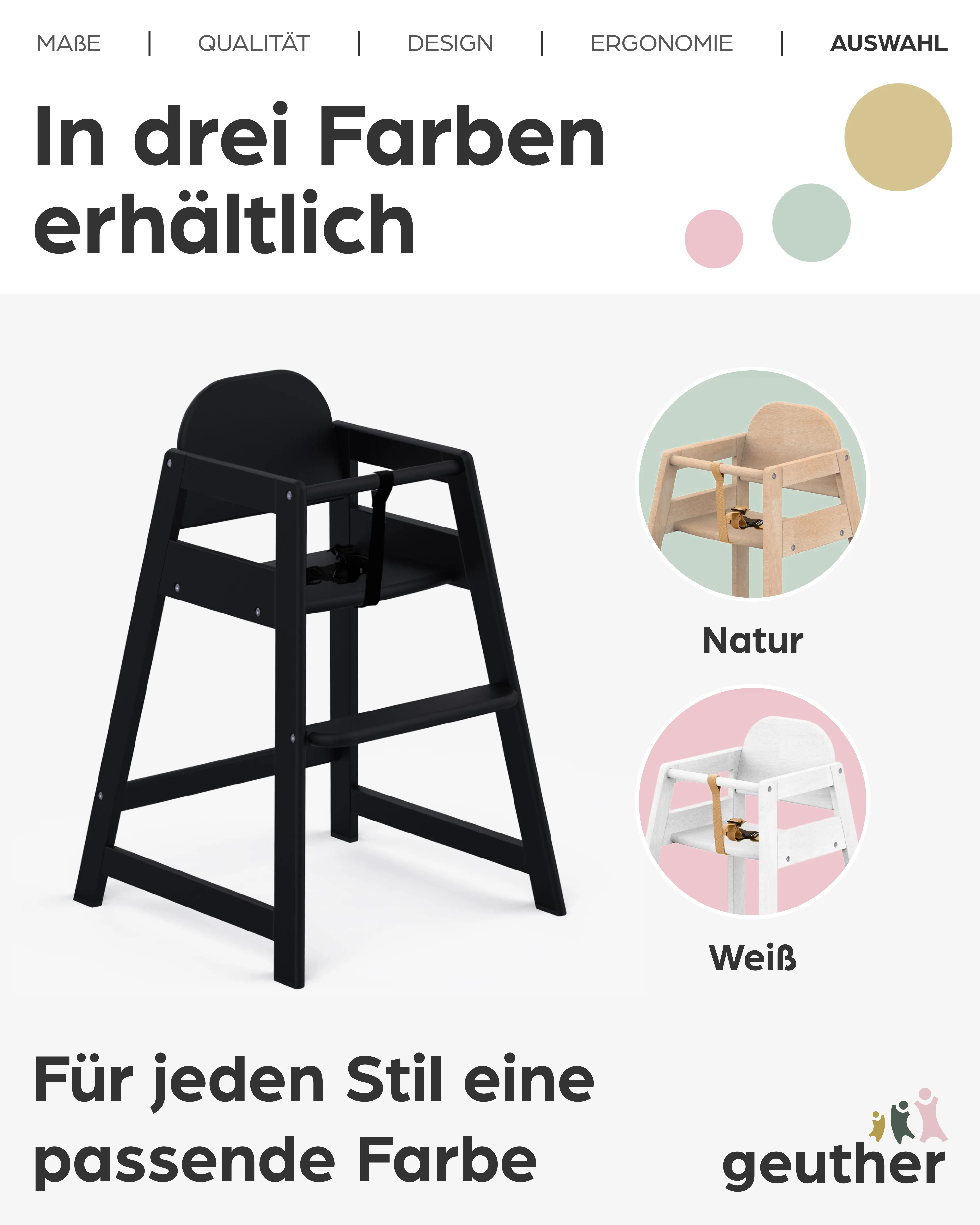 Emma - Stapelbarer Hochstuhl aus Holz