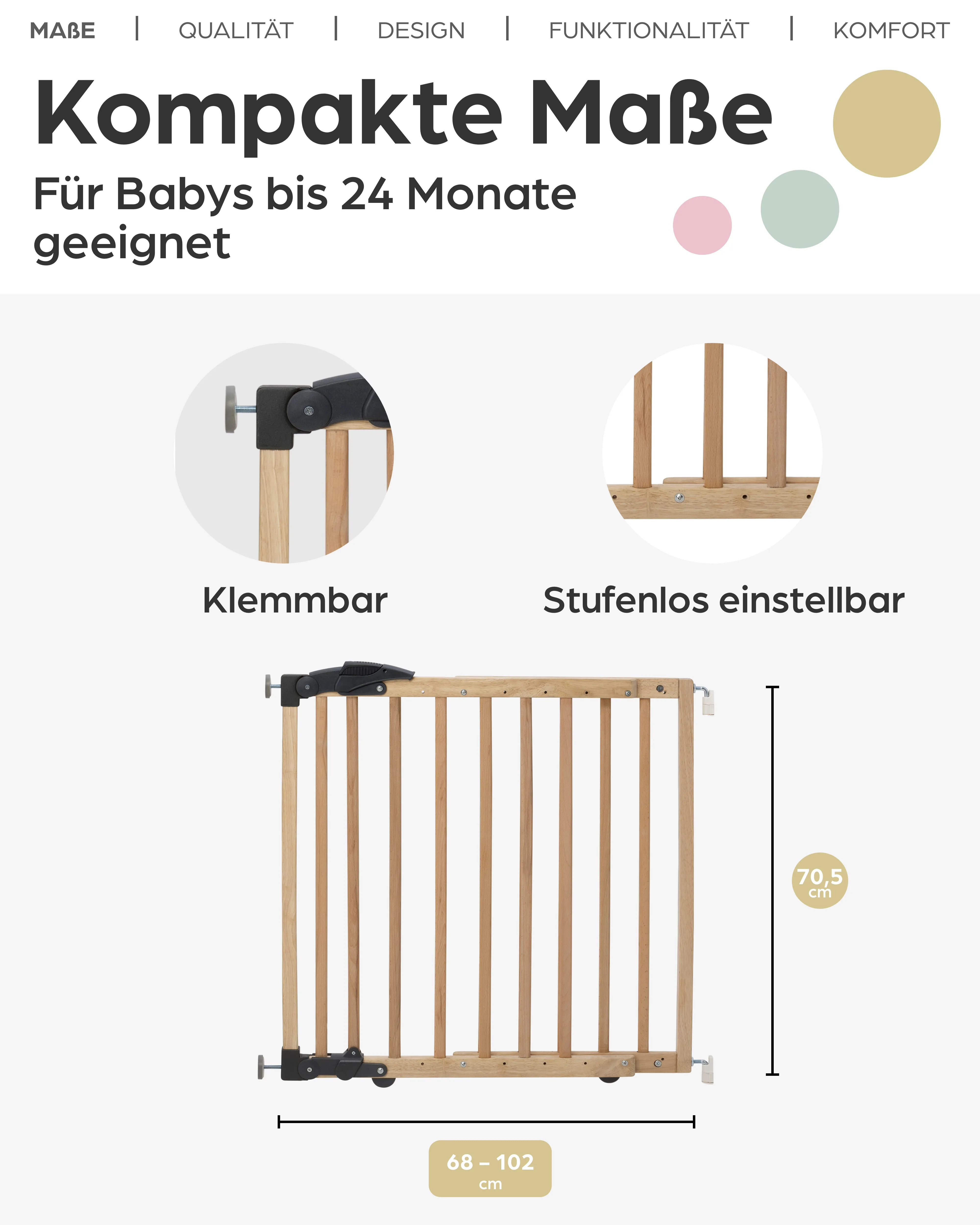 Türschutzgitter Nina (2714) für Öffnungen von 68-102 cm aus Holz