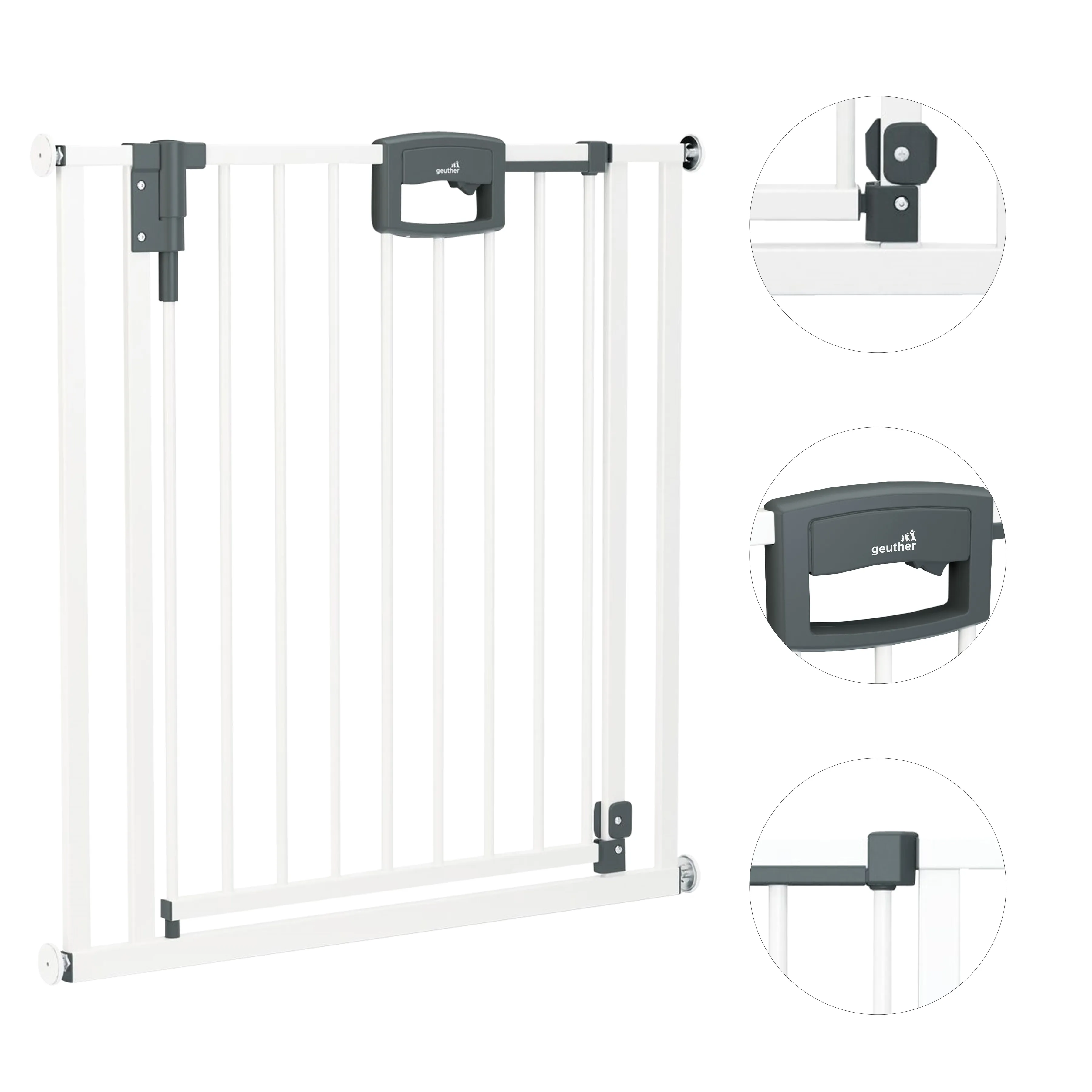 Tür- und Treppenschutzgitter Easylock Plus zum Klemmen Metall (68 cm - 76 cm)